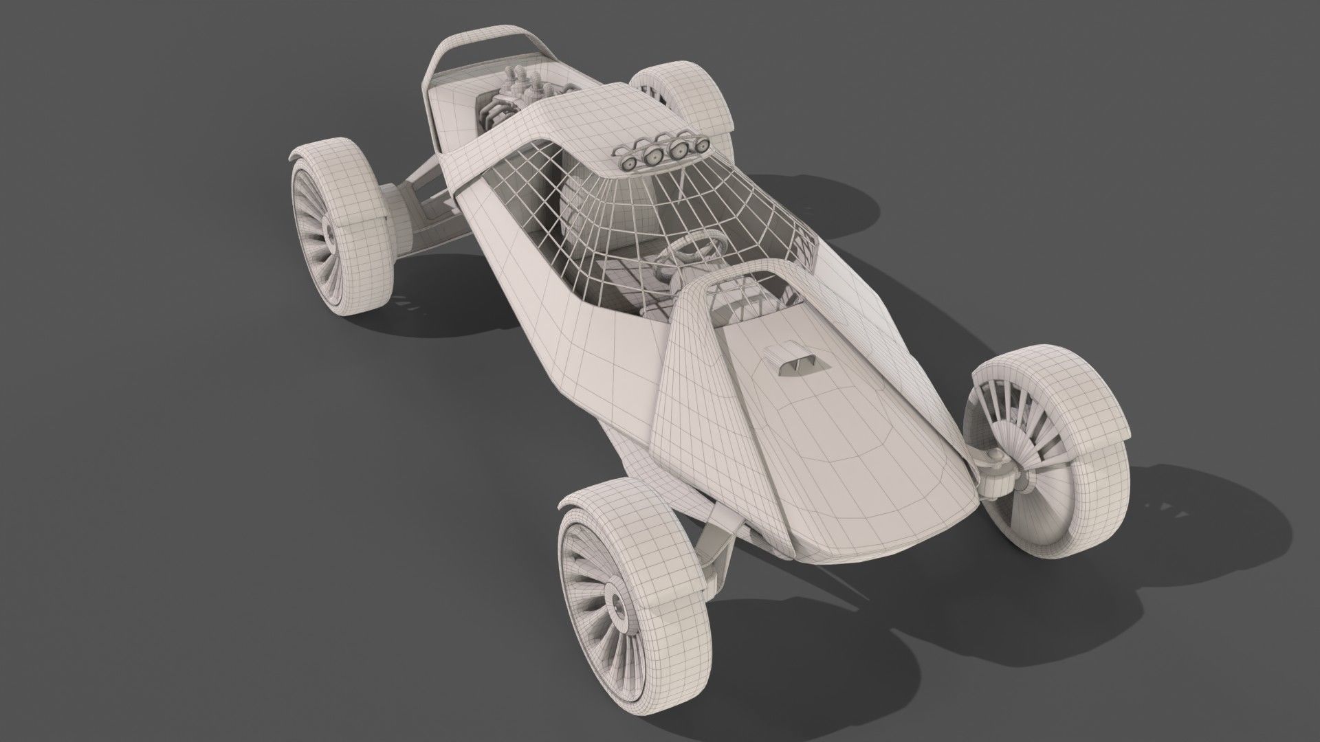 Sci-Fi futuristic racer buggy Low-poly 3D model_10
