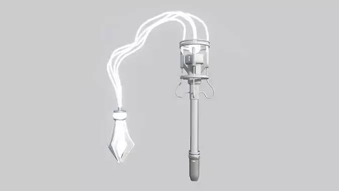 SciFi Flail A06 Full White - Sci Fi Weapon Design Low-poly 3D model