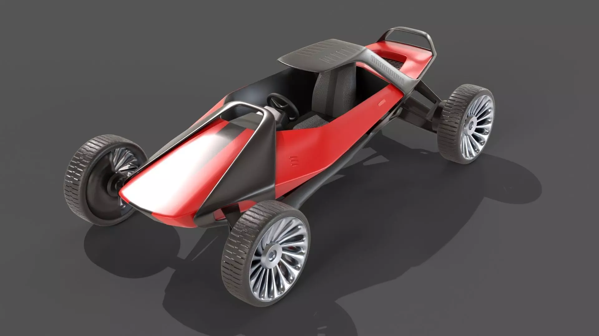 Scifi futuristic racer buggy Low-poly 3D model_0