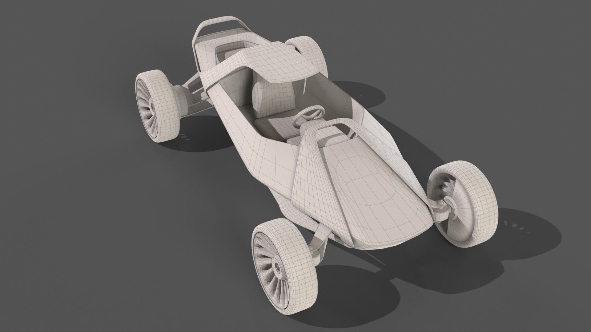 Scifi futuristic racer buggy Low-poly 3D model_10