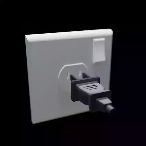 Type B Plug and Socket 3D model