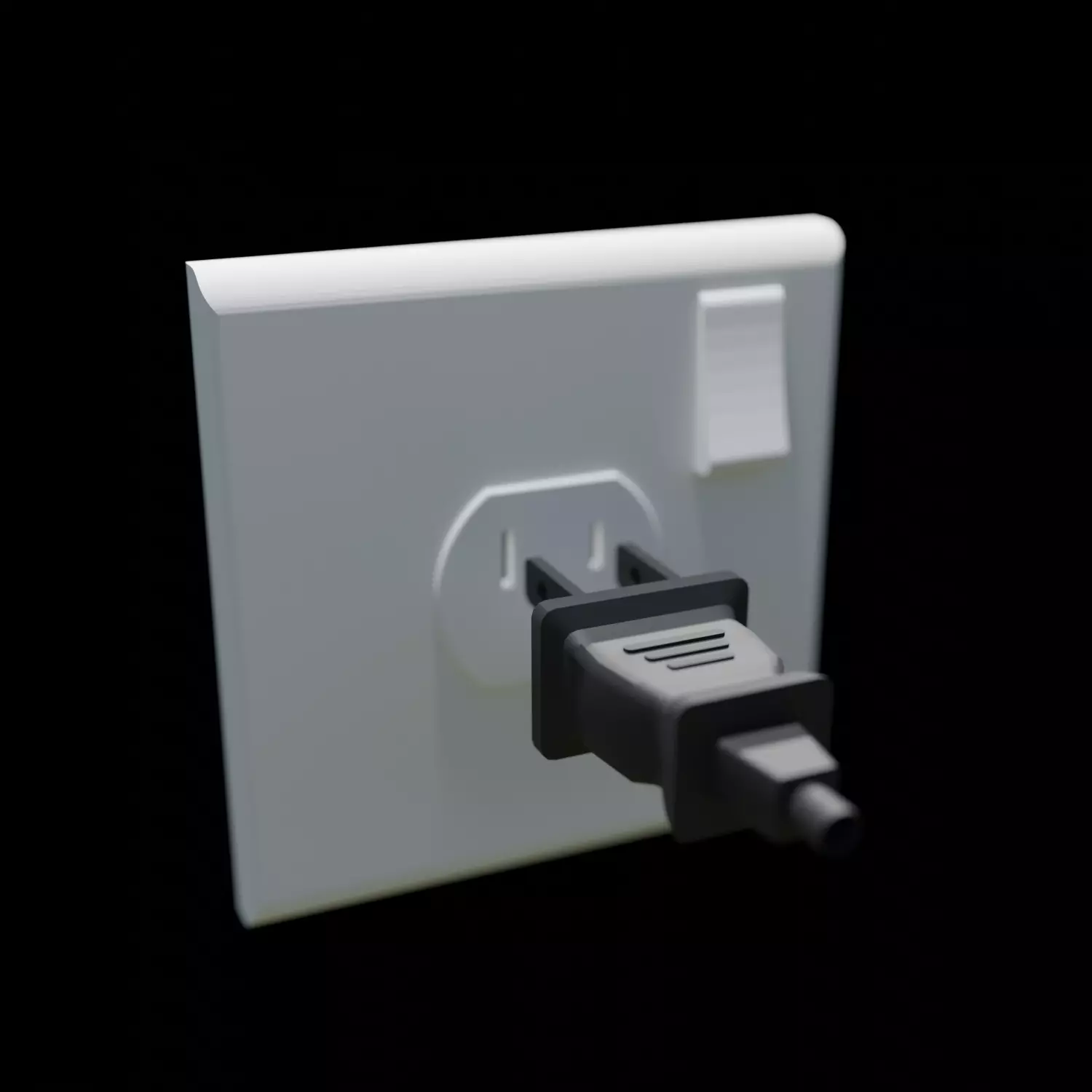 Type B Plug and Socket 3D model_0