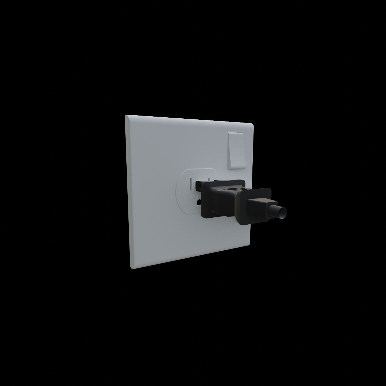Type B Plug and Socket 3D model_1