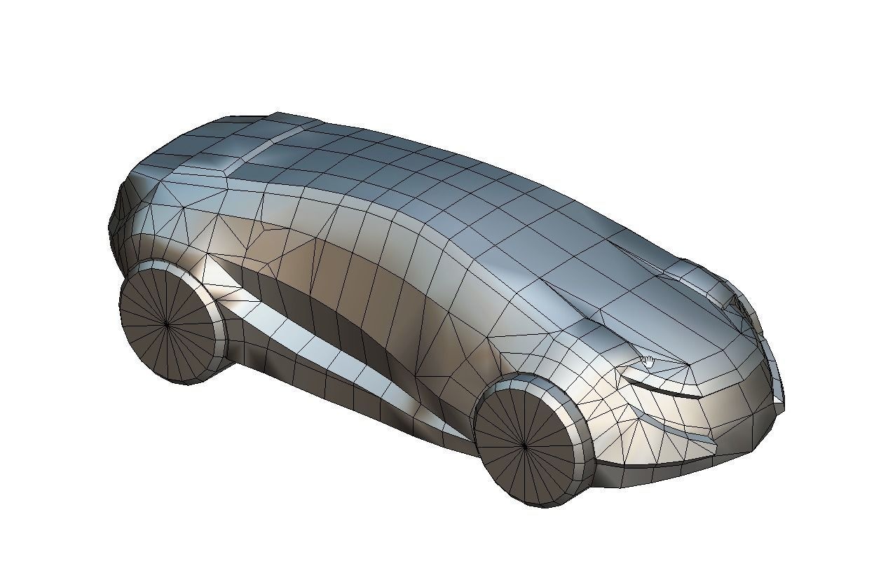 Cartoon Toy AR Racing Car 03 Low-poly 3D model_6