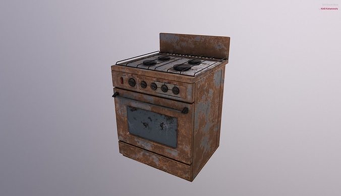 Old Soviet Stove Low-poly 3D model