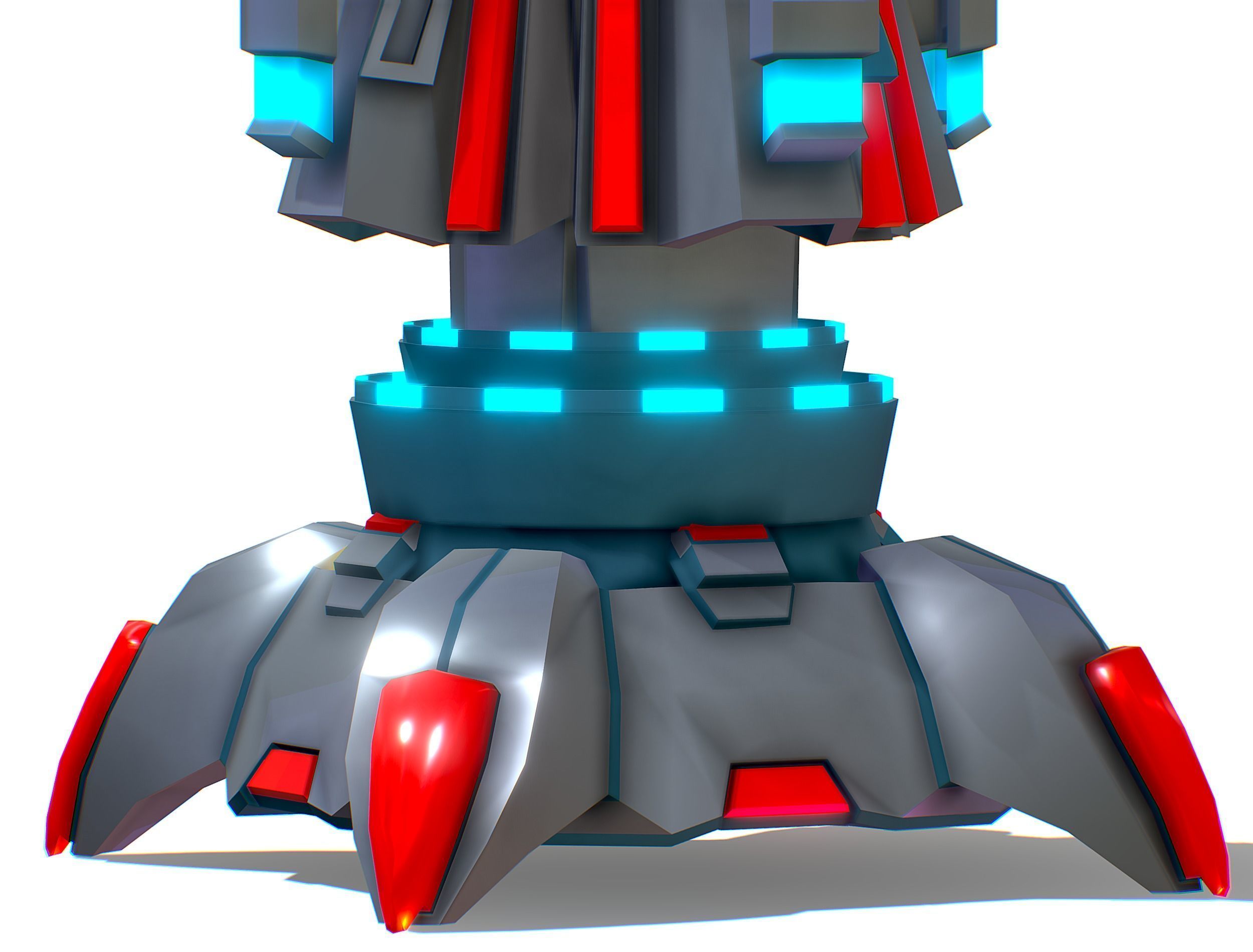 Robotic Automatic Laser Cannon Low-poly 3D model_19