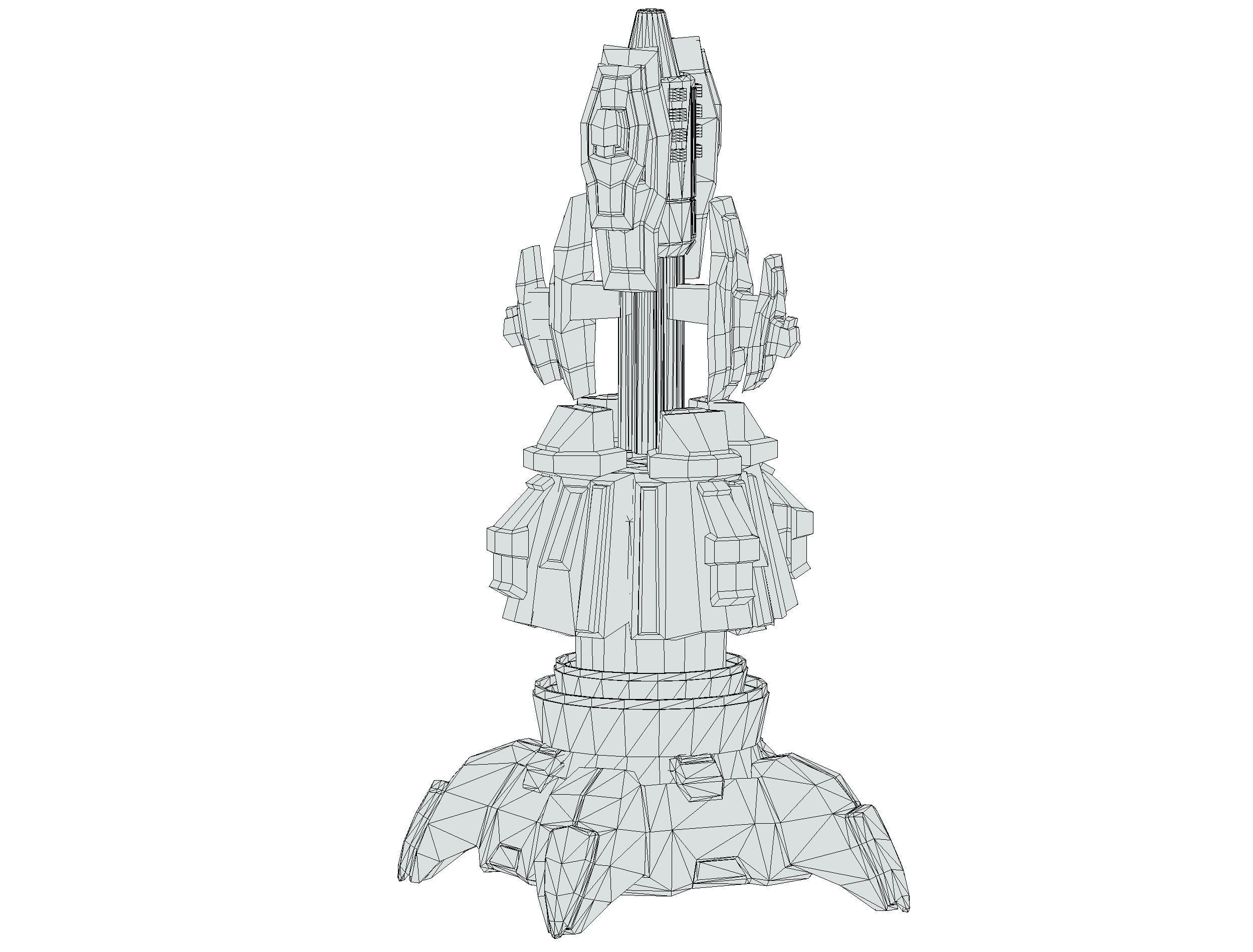 Robotic Automatic Laser Cannon Low-poly 3D model_26