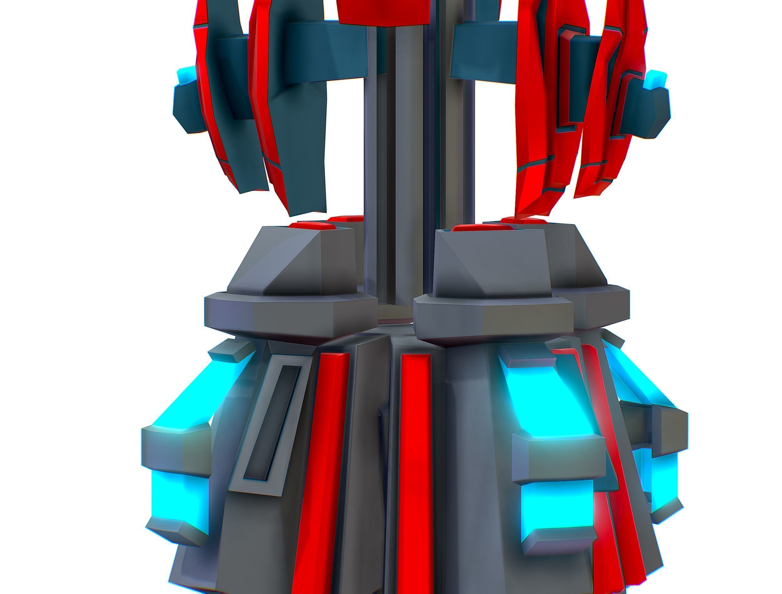 Robotic Automatic Laser Cannon Low-poly 3D model_18