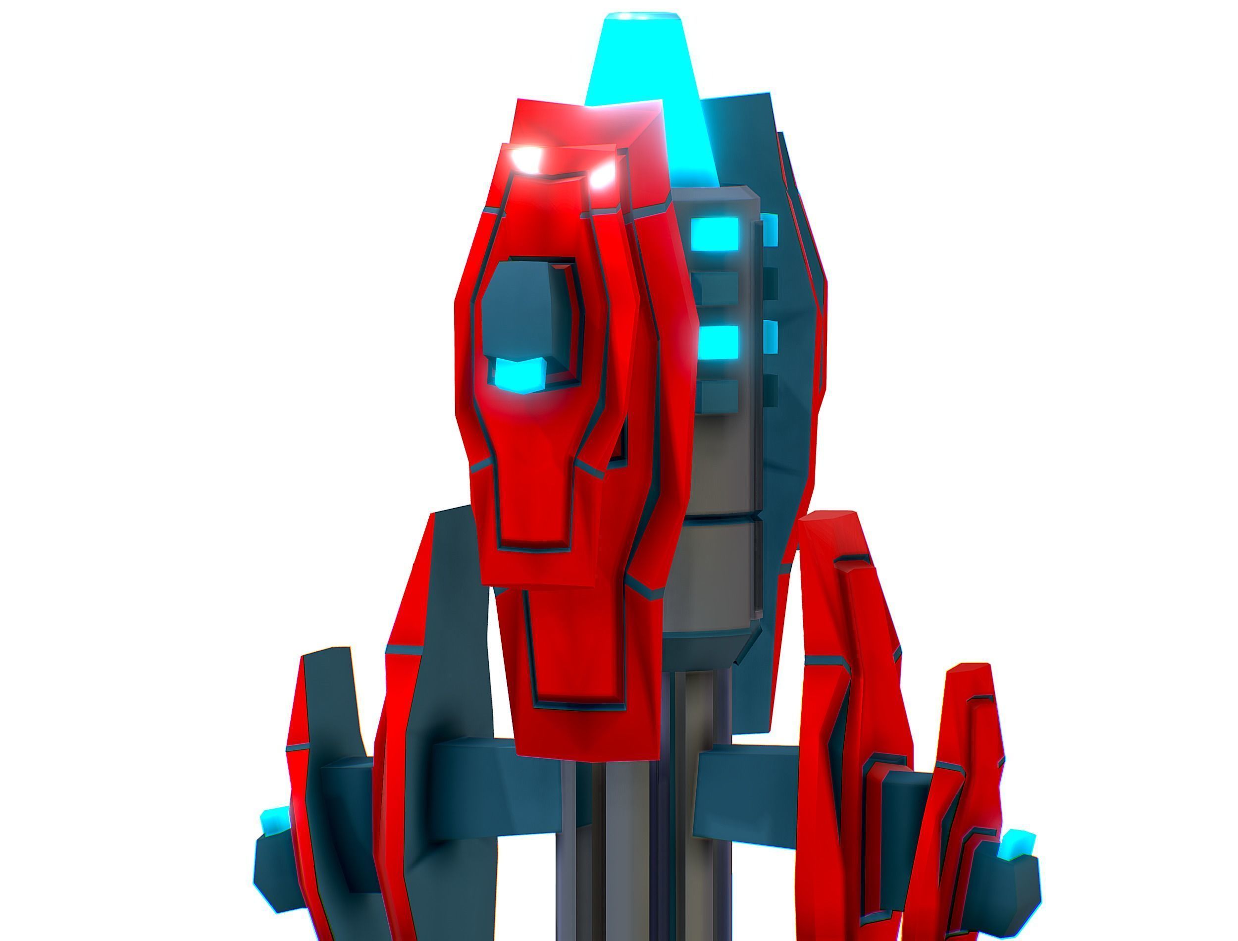 Robotic Automatic Laser Cannon Low-poly 3D model_17