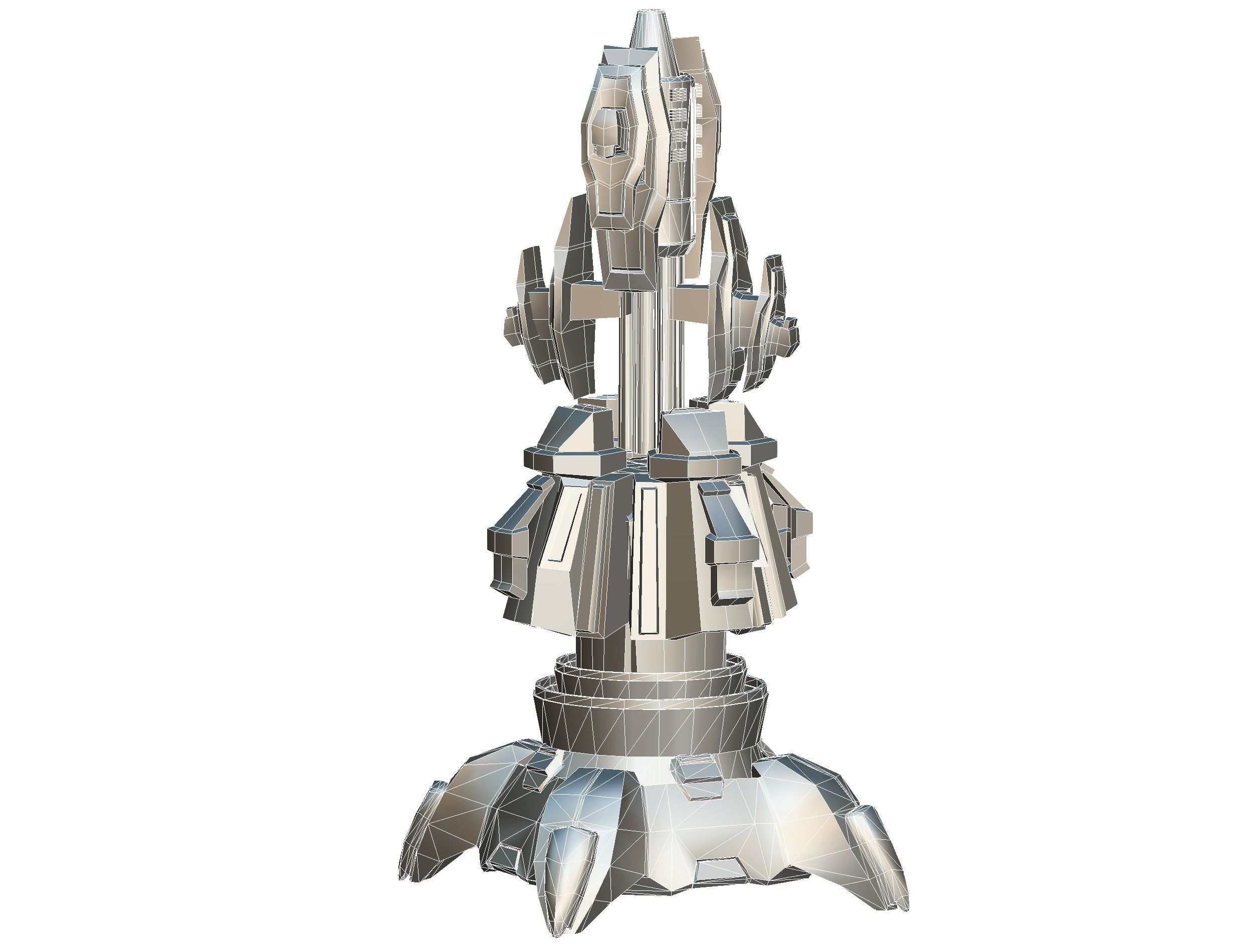 Robotic Automatic Laser Cannon Low-poly 3D model_25