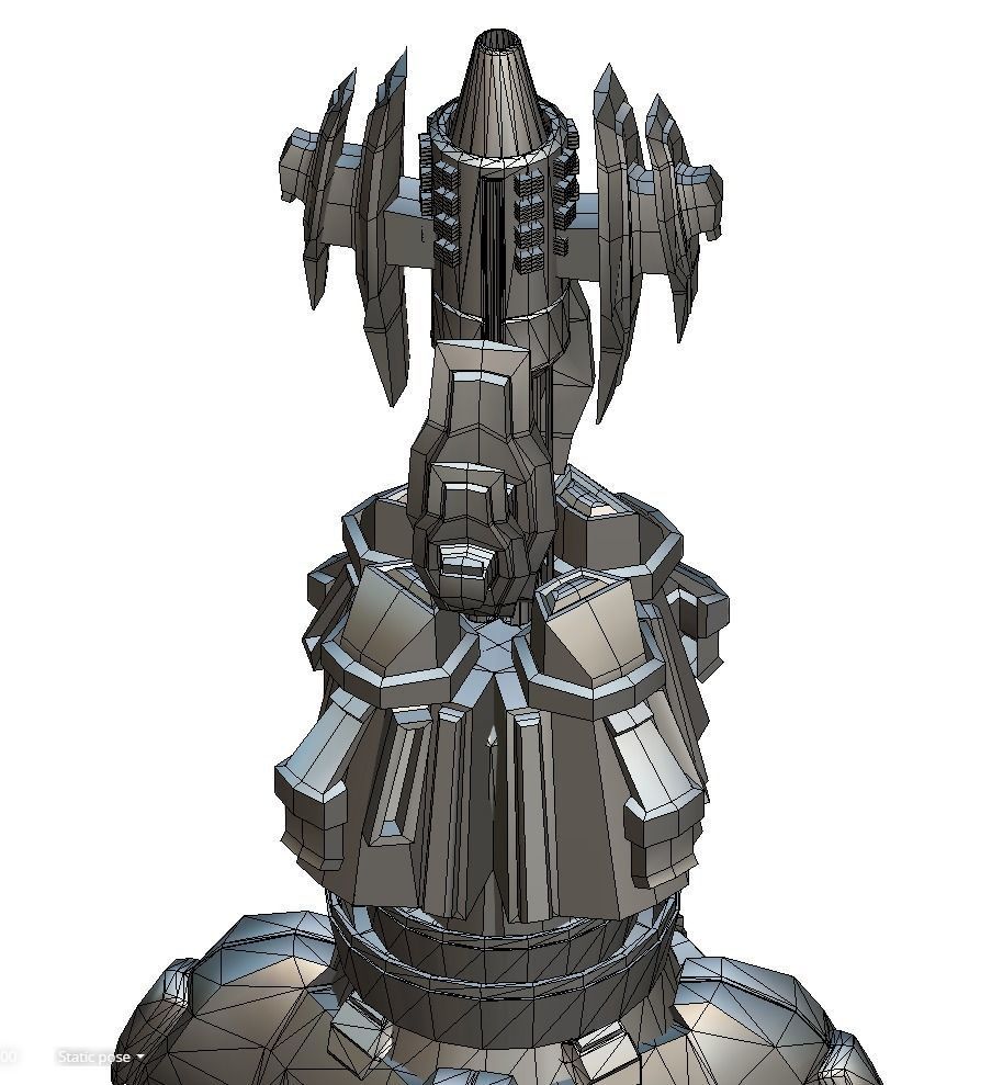 Robotic Automatic Laser Cannon Low-poly 3D model_23