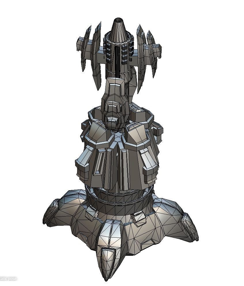 Robotic Automatic Laser Cannon Low-poly 3D model_22