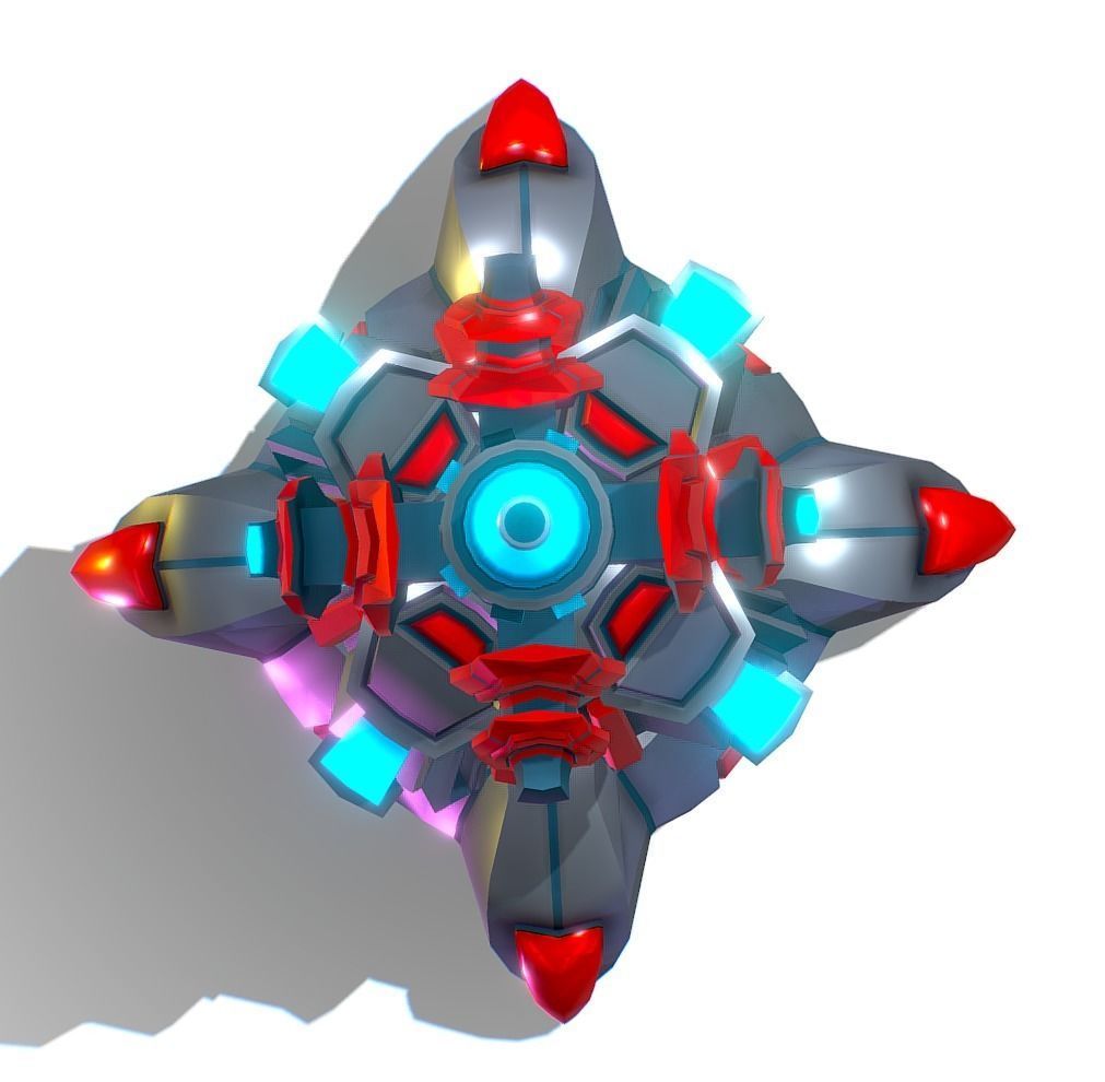 Robotic Automatic Laser Cannon Low-poly 3D model_21