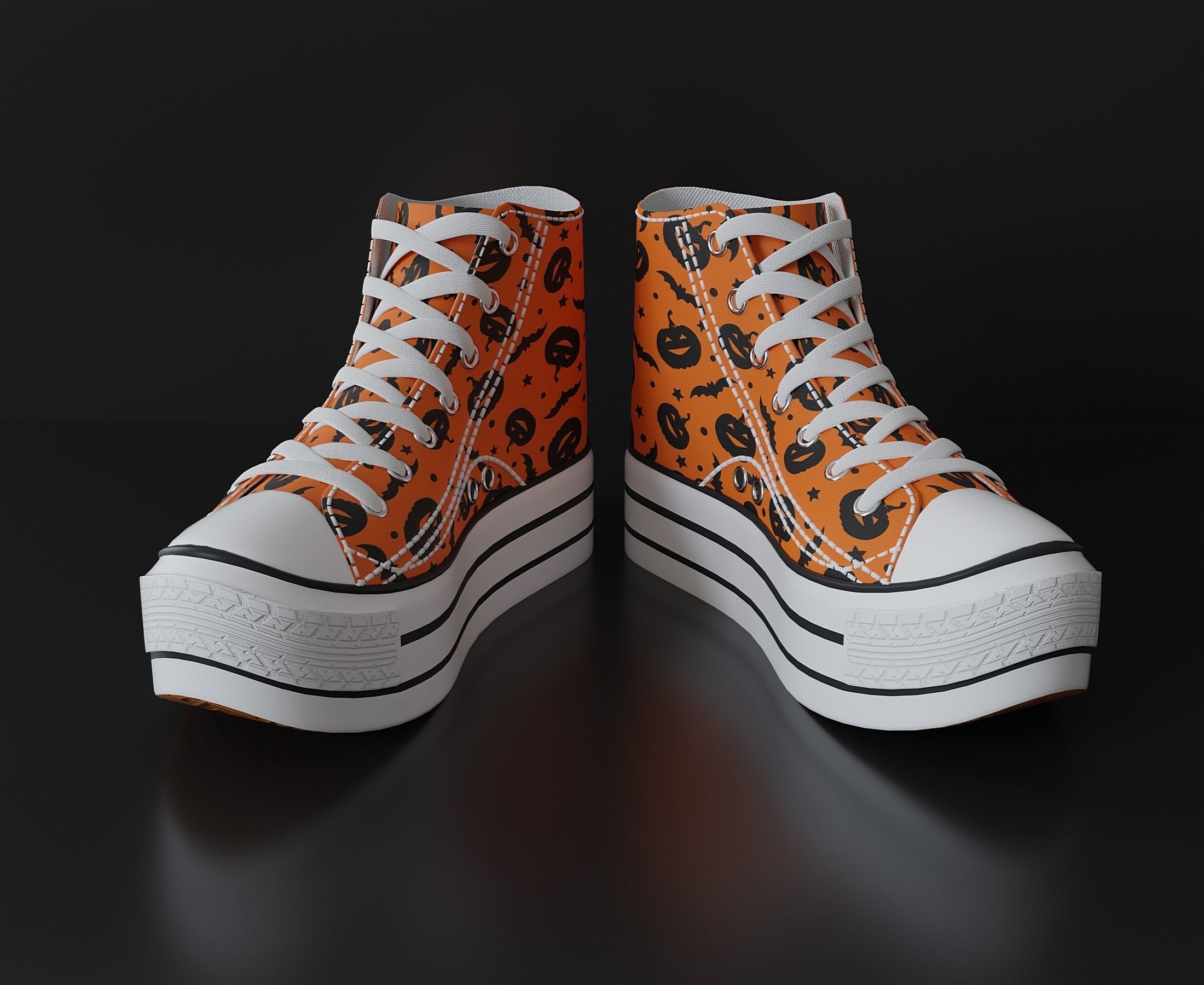 Womens sneakers for a halloween party 3D model_3