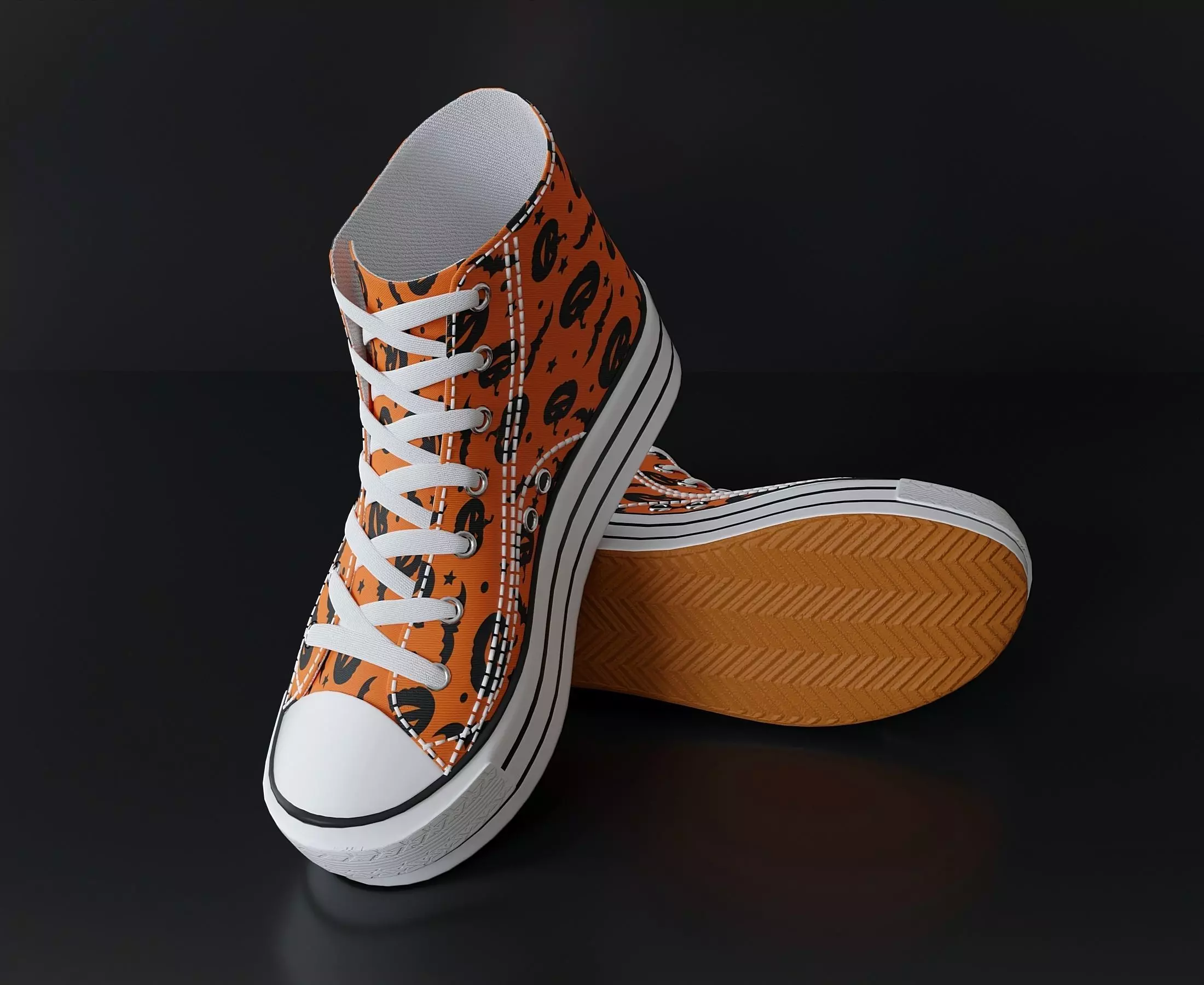 Womens sneakers for a halloween party 3D model_0