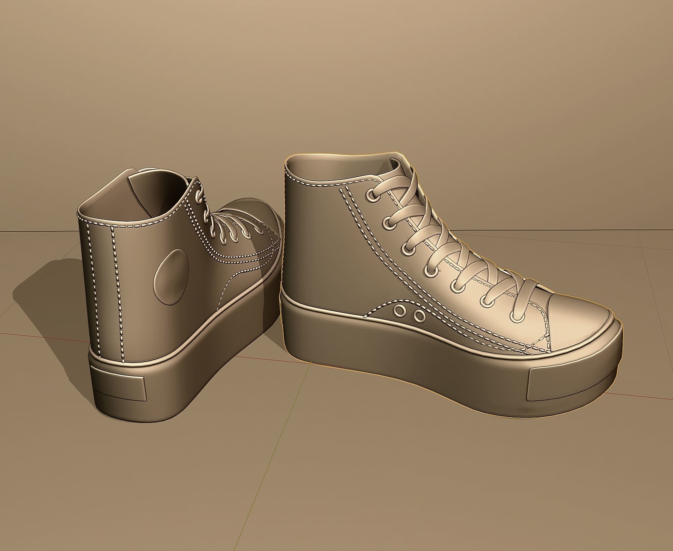Womens sneakers for a halloween party 3D model_5