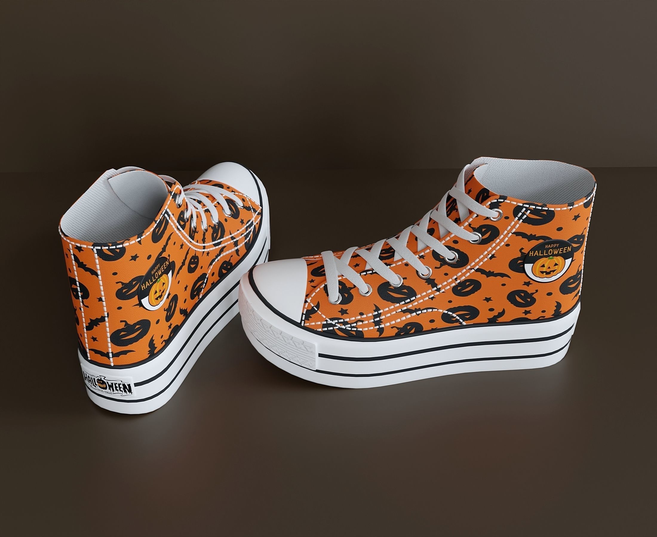 Womens sneakers for a halloween party 3D model_4