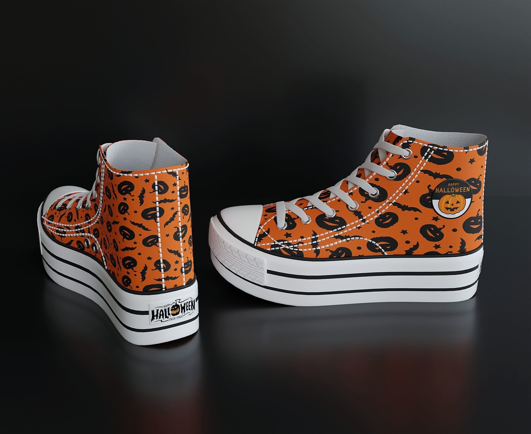 Womens sneakers for a halloween party 3D model_1