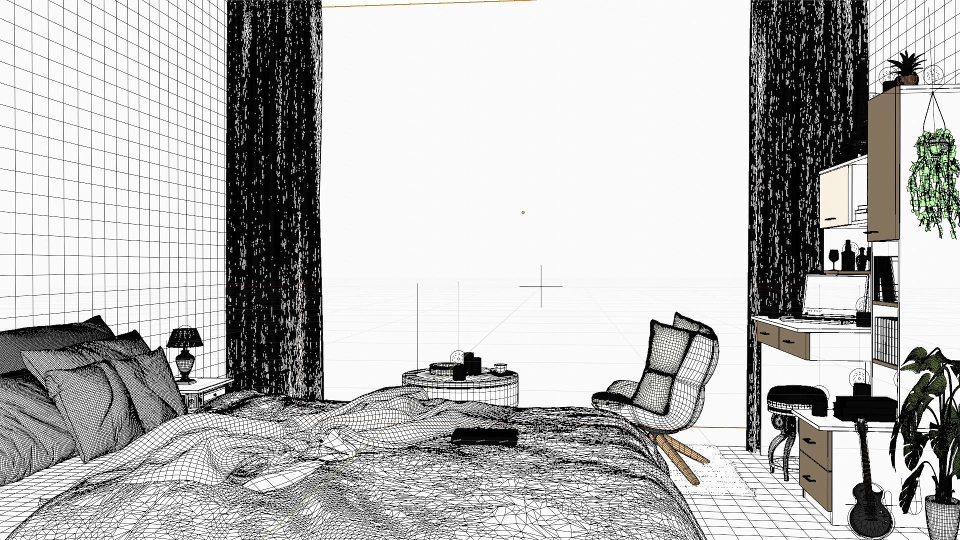 Hotel Room 3D model Low-poly 3D model_5