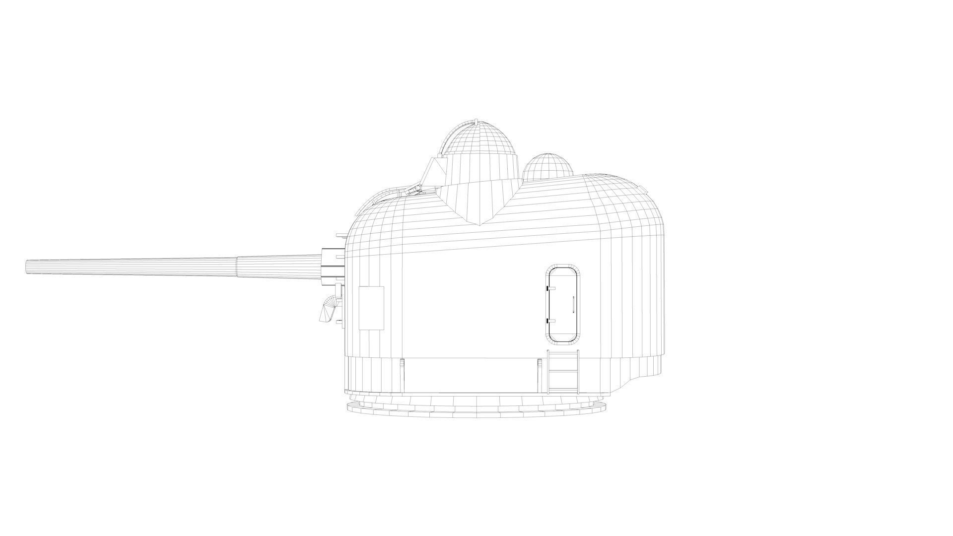 5 inch - 127mm 54 Single Naval Gun Mk42 3D model_10