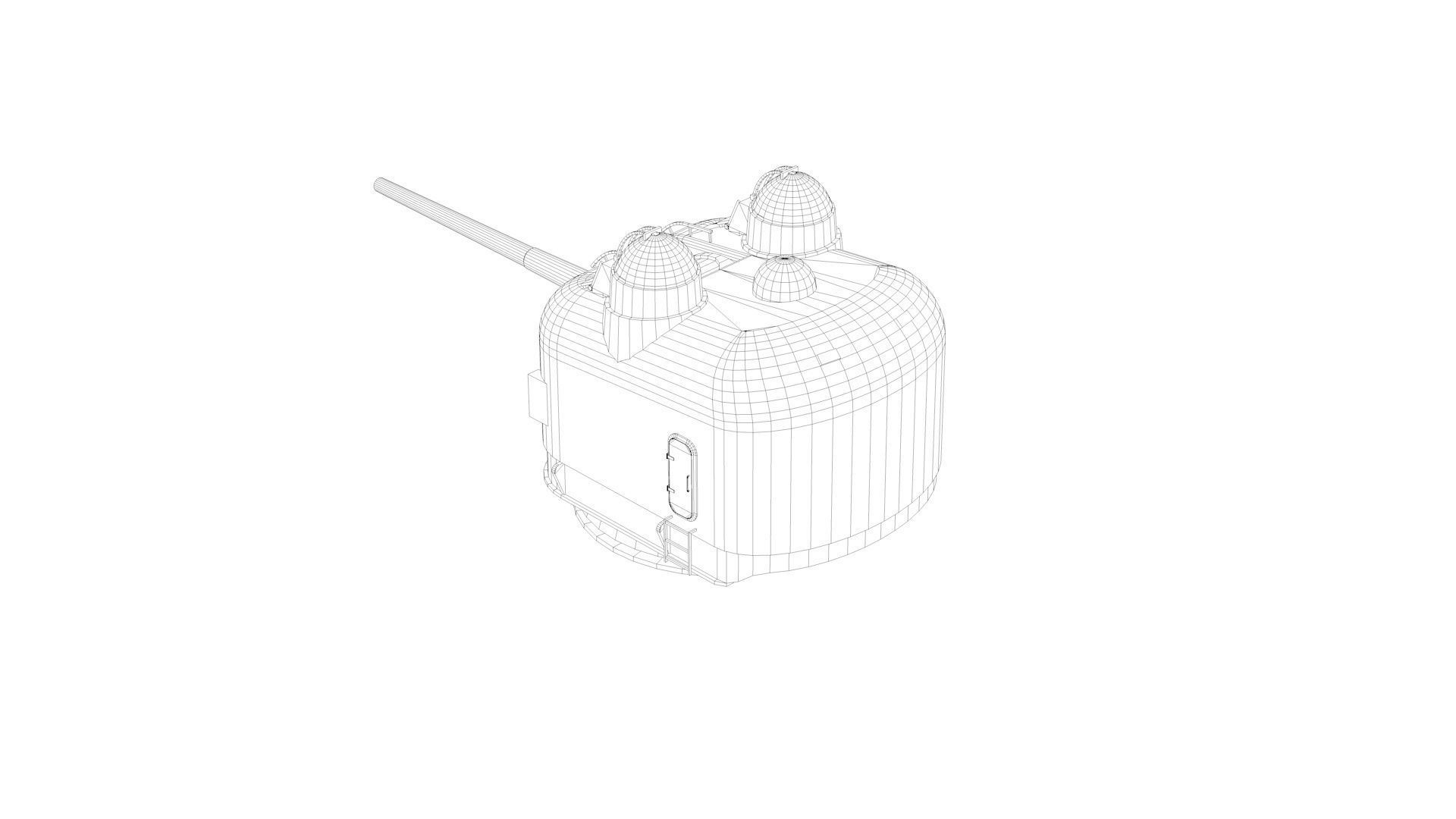 5 inch - 127mm 54 Single Naval Gun Mk42 3D model_9