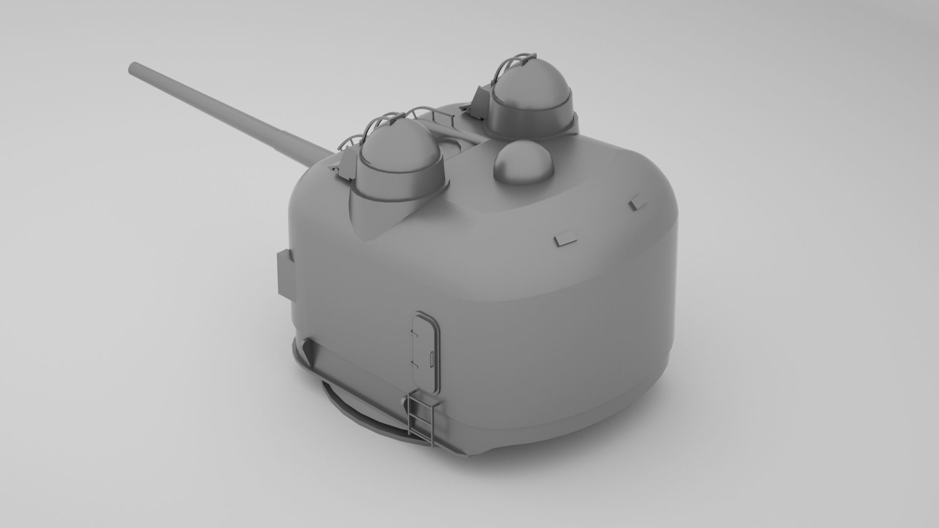 5 inch - 127mm 54 Single Naval Gun Mk42 3D model_1