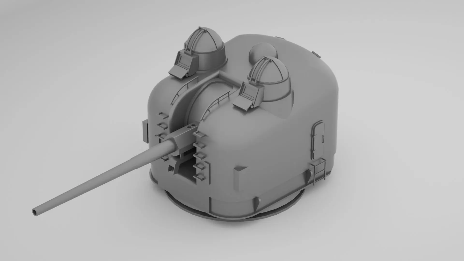 5 inch - 127mm 54 Single Naval Gun Mk42 3D model_0