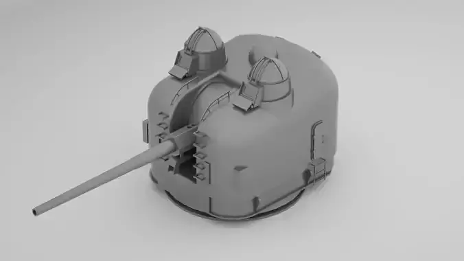 5 inch - 127mm 54 Single Naval Gun Mk42 3D model