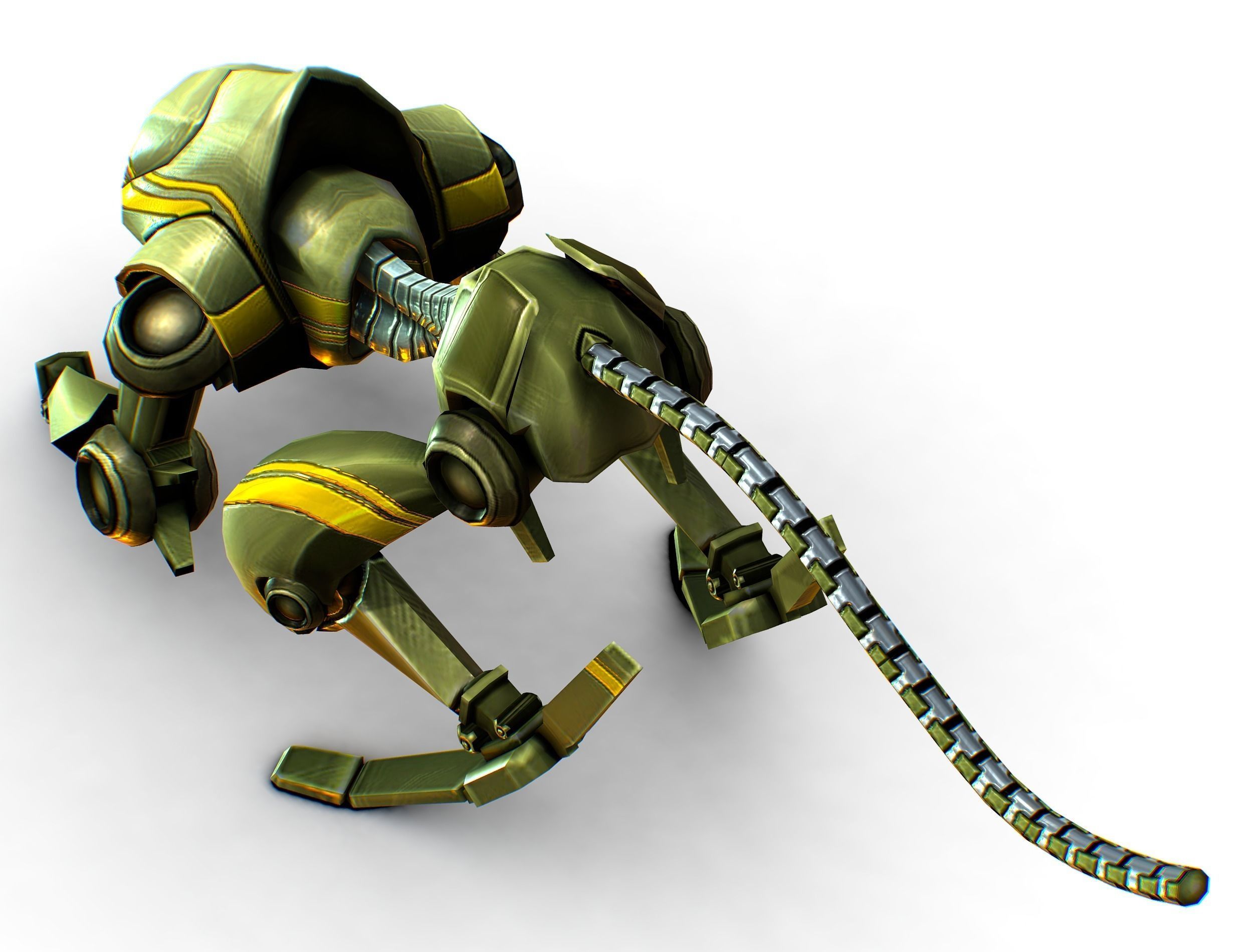 Military Robot Drone Cat Animal Low-poly 3D model_3