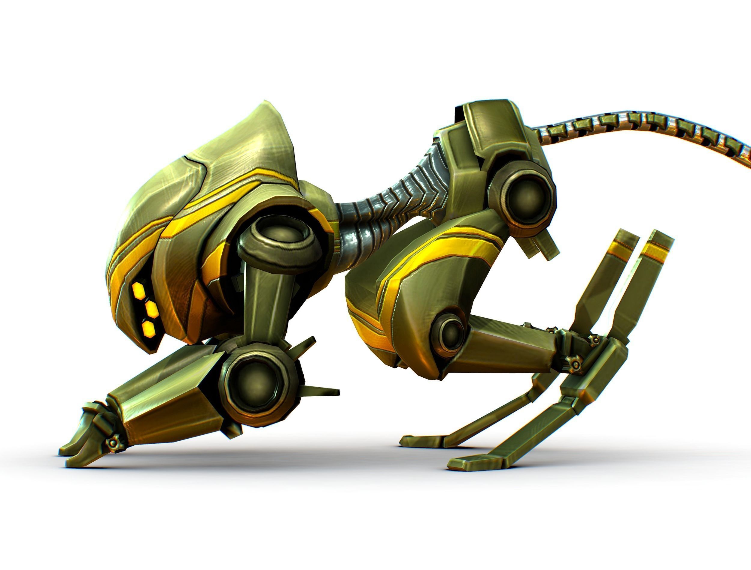 Military Robot Drone Cat Animal Low-poly 3D model_1