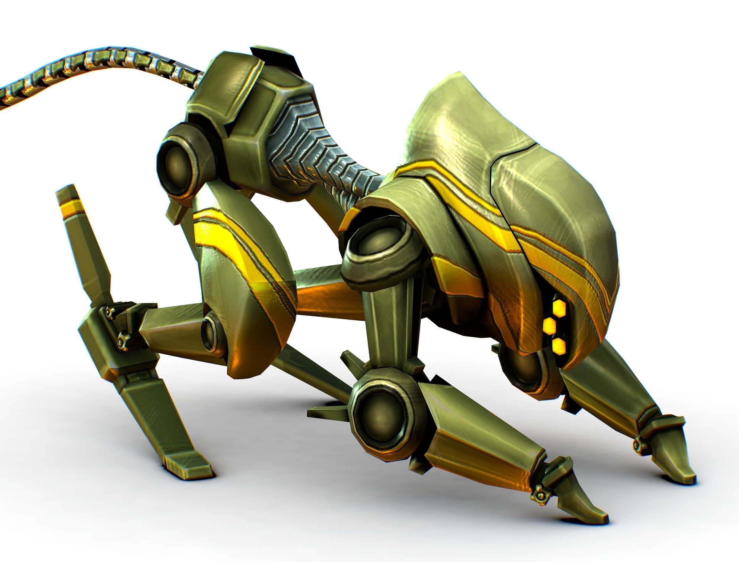 Military Robot Drone Cat Animal Low-poly 3D model_5