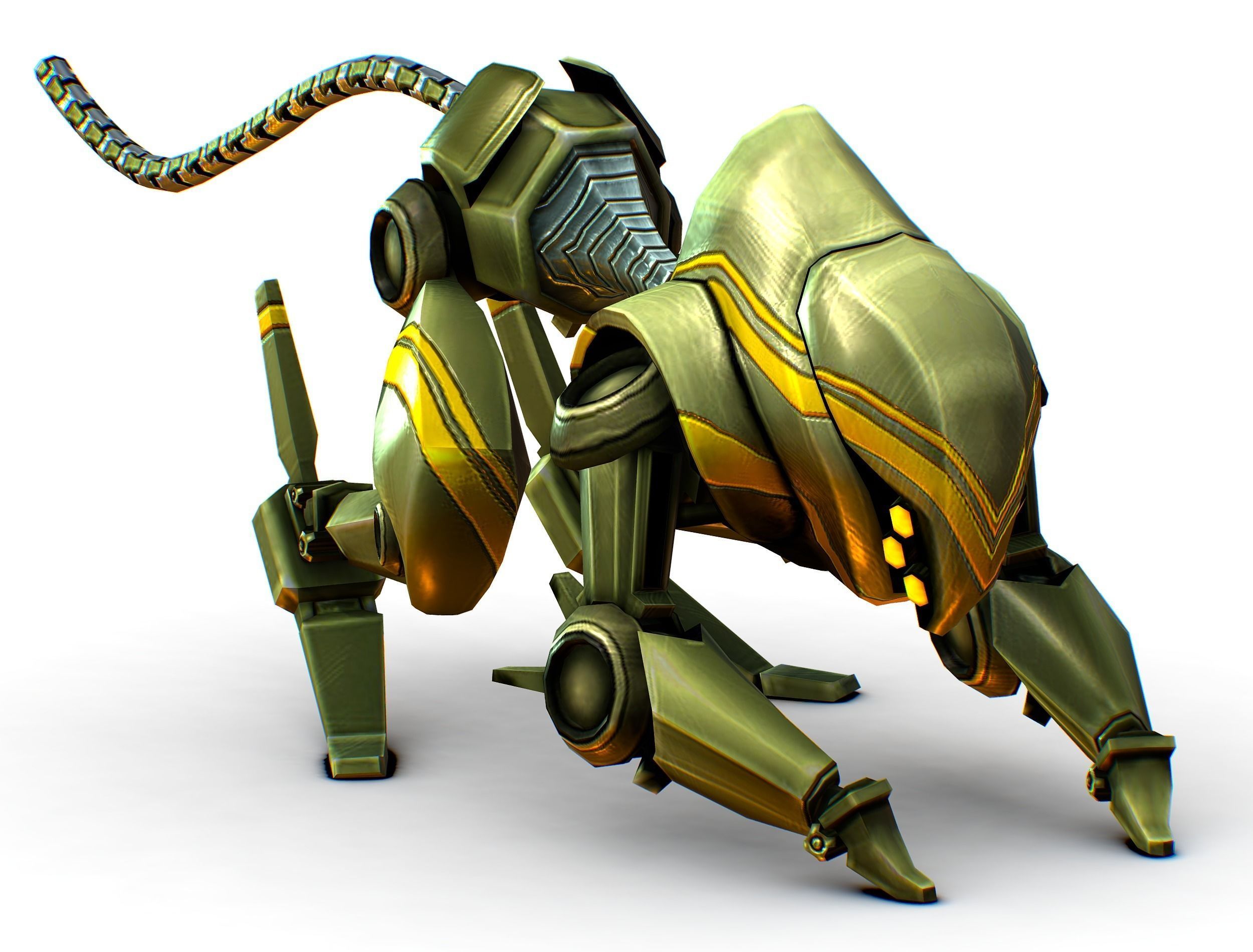 Military Robot Drone Cat Animal Low-poly 3D model_10