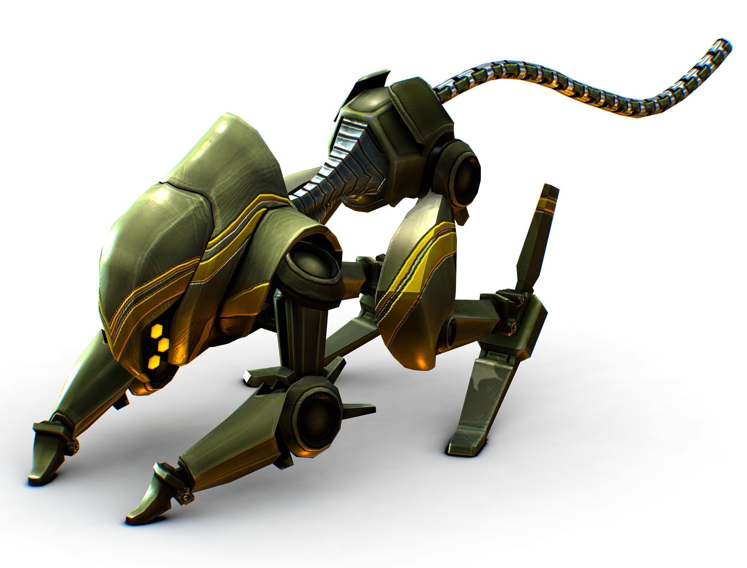 Military Robot Drone Cat Animal Low-poly 3D model_12