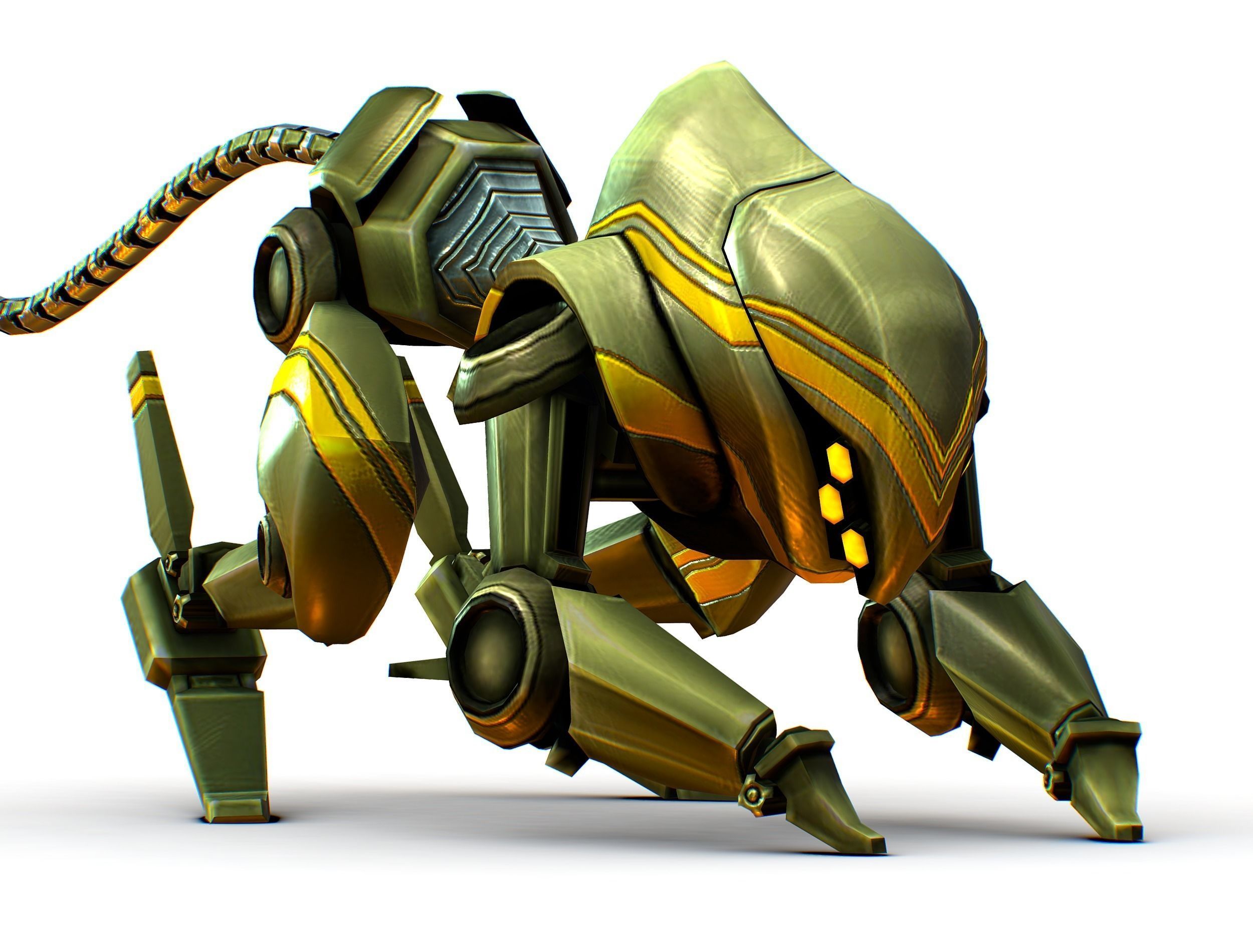 Military Robot Drone Cat Animal Low-poly 3D model_6