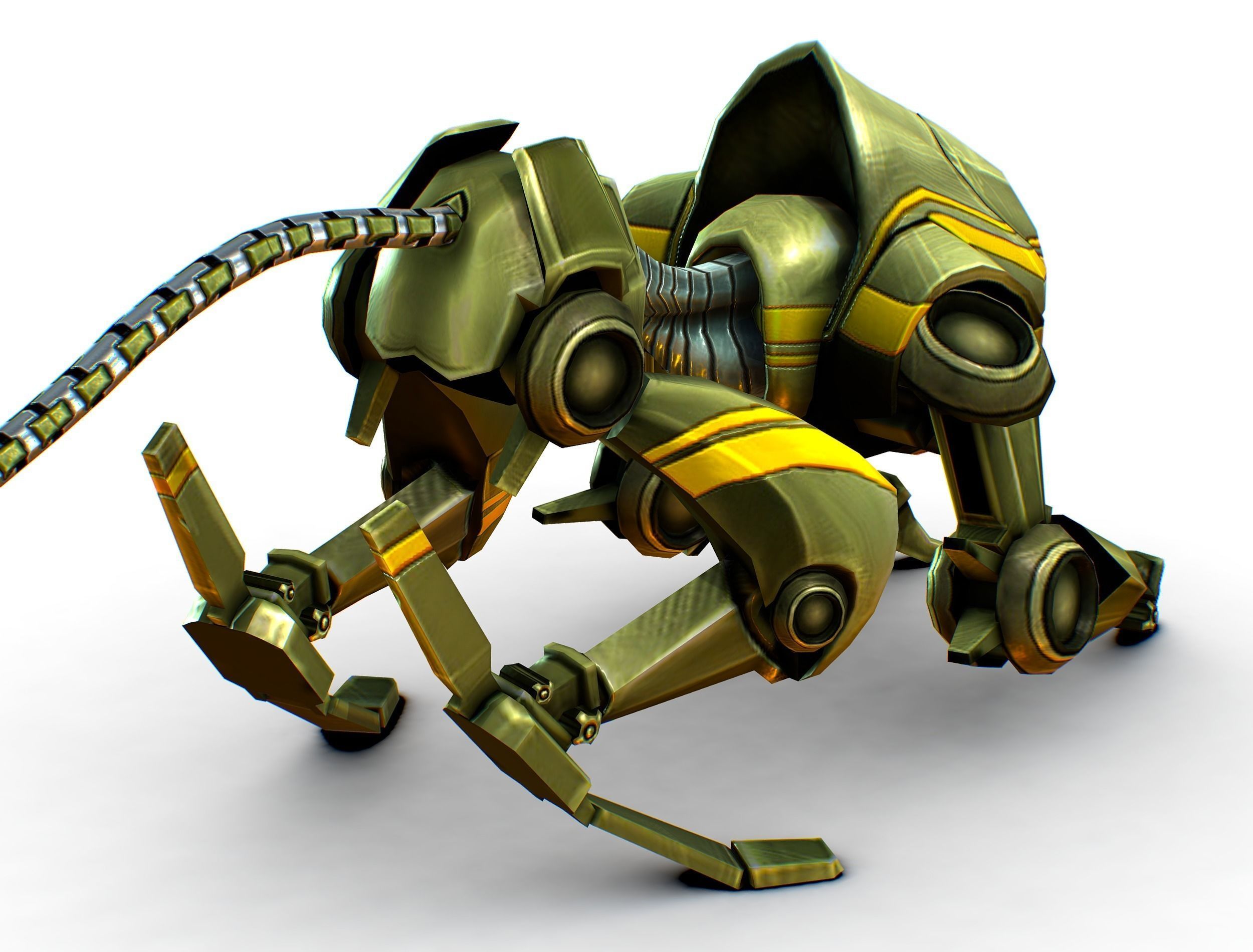 Military Robot Drone Cat Animal Low-poly 3D model_4
