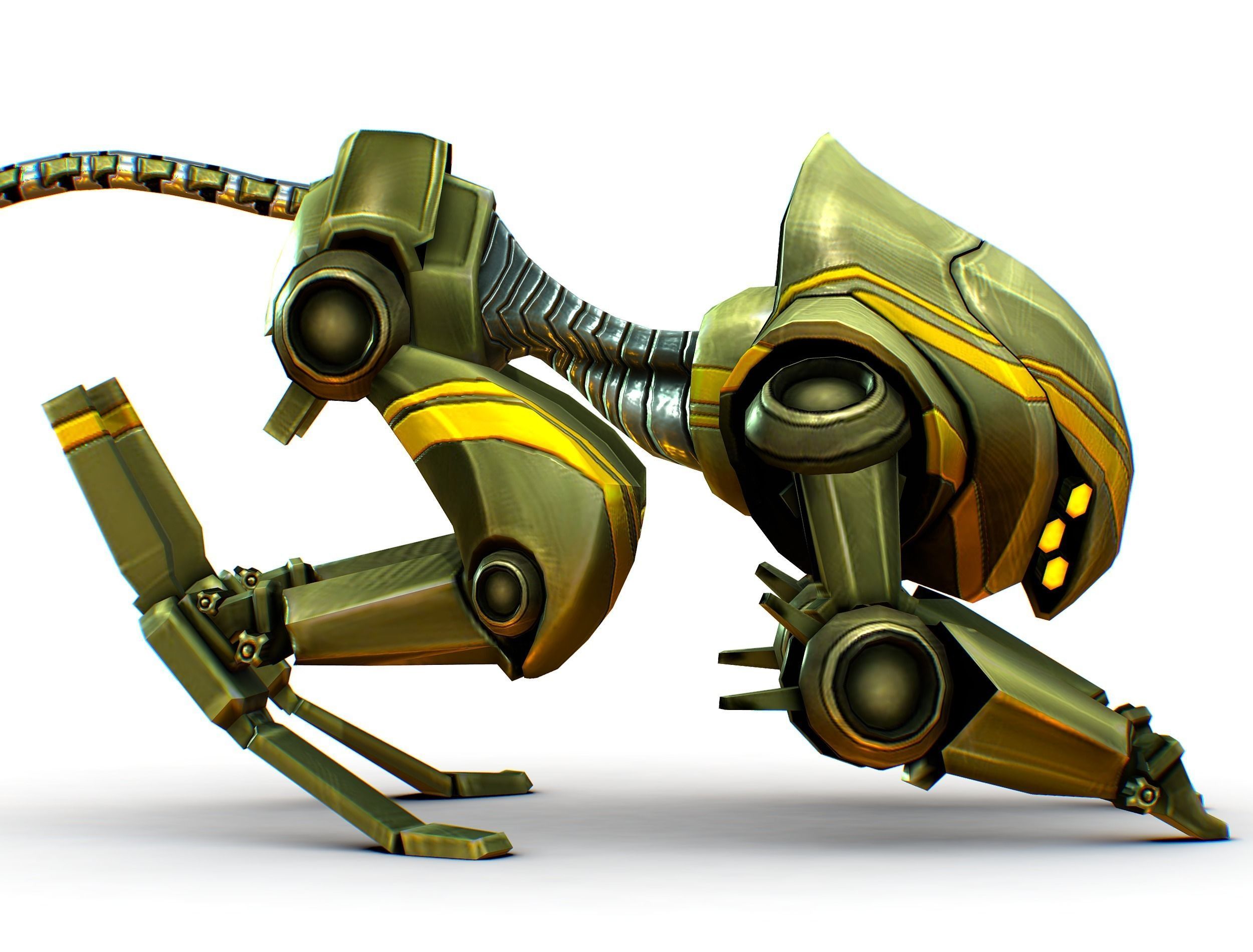 Military Robot Drone Cat Animal Low-poly 3D model_9