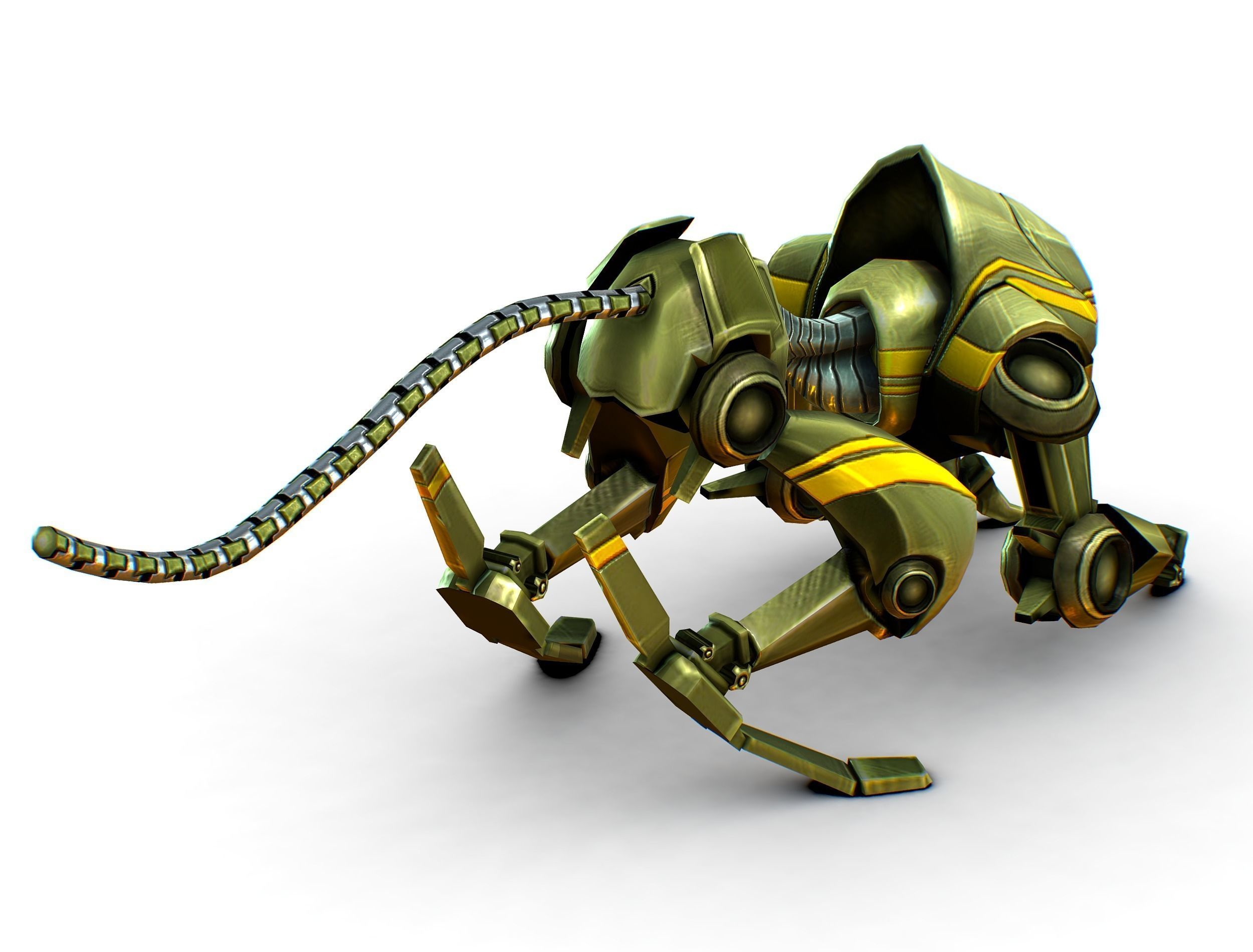 Military Robot Drone Cat Animal Low-poly 3D model_11