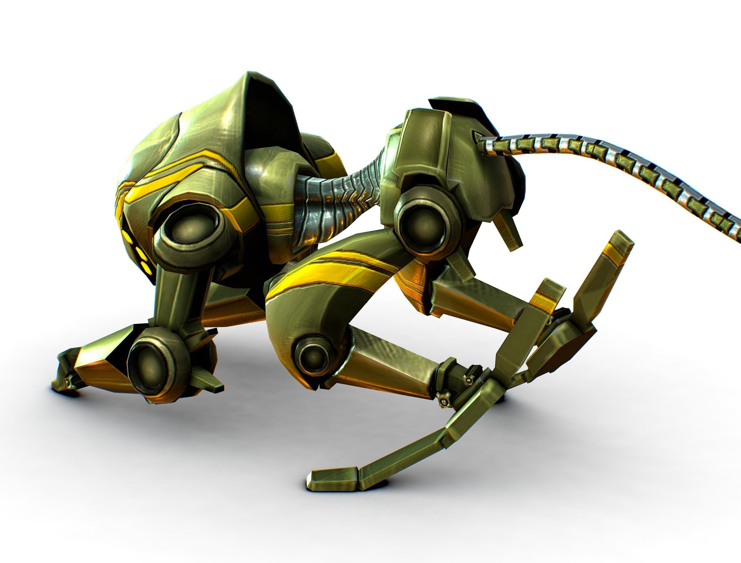 Military Robot Drone Cat Animal Low-poly 3D model_2