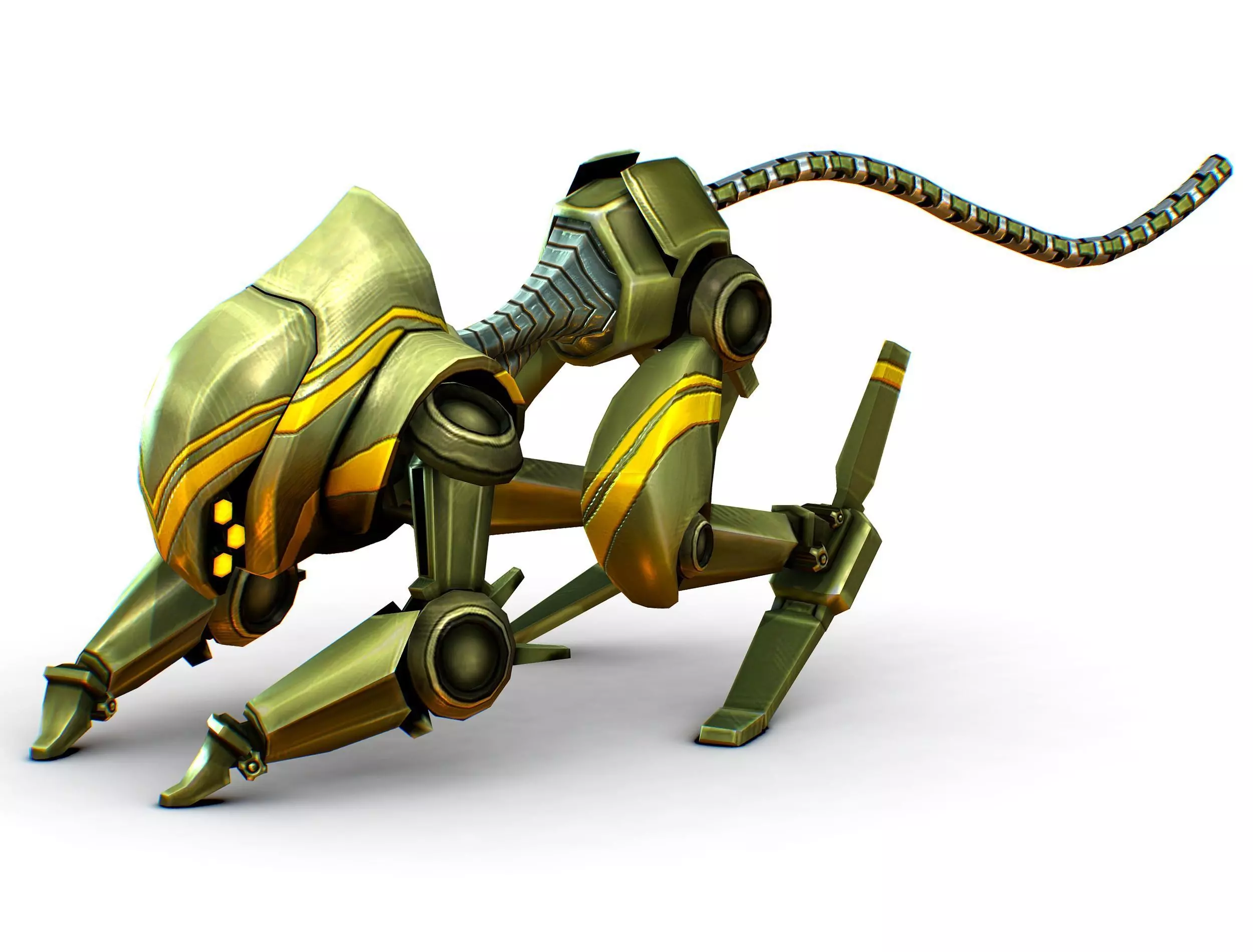 Military Robot Drone Cat Animal Low-poly 3D model_0