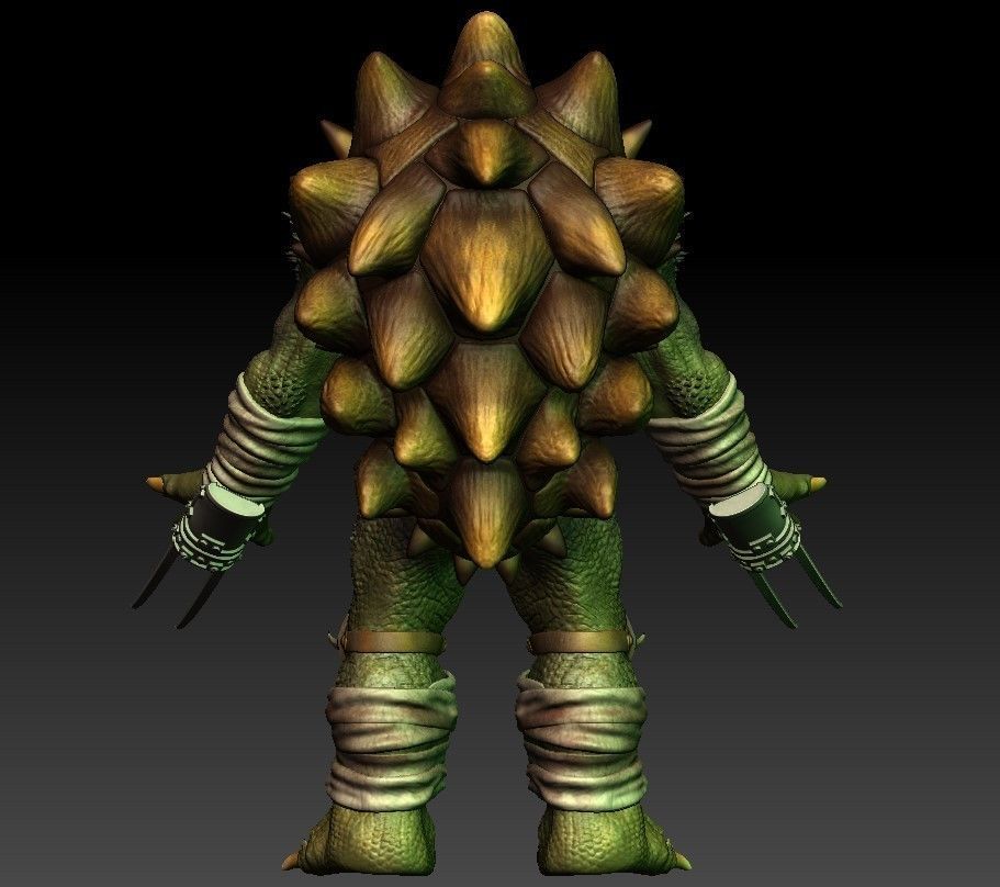 HIGH POLY SLASH EVIL TURTLE FROM TEENAGE MUTANT NINJA TURTLES 3D model_1