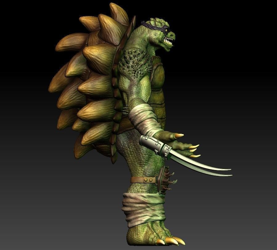 HIGH POLY SLASH EVIL TURTLE FROM TEENAGE MUTANT NINJA TURTLES 3D model_2