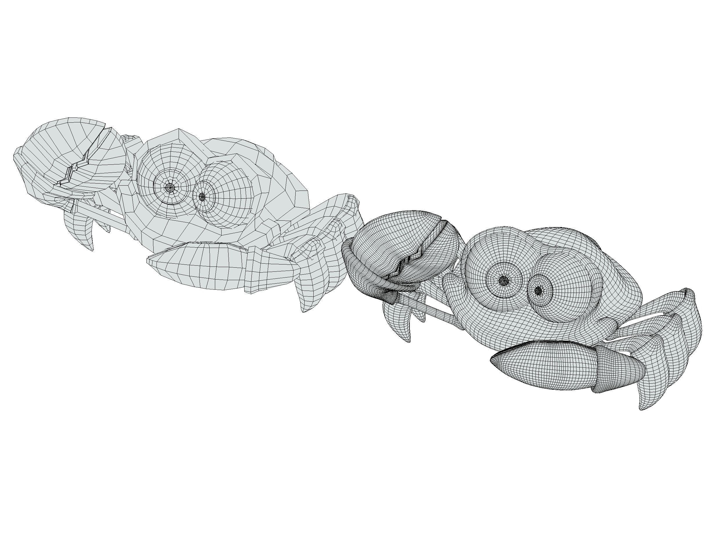 Hi-Poly Subdivision 3D Model Crab Low-poly 3D model_21