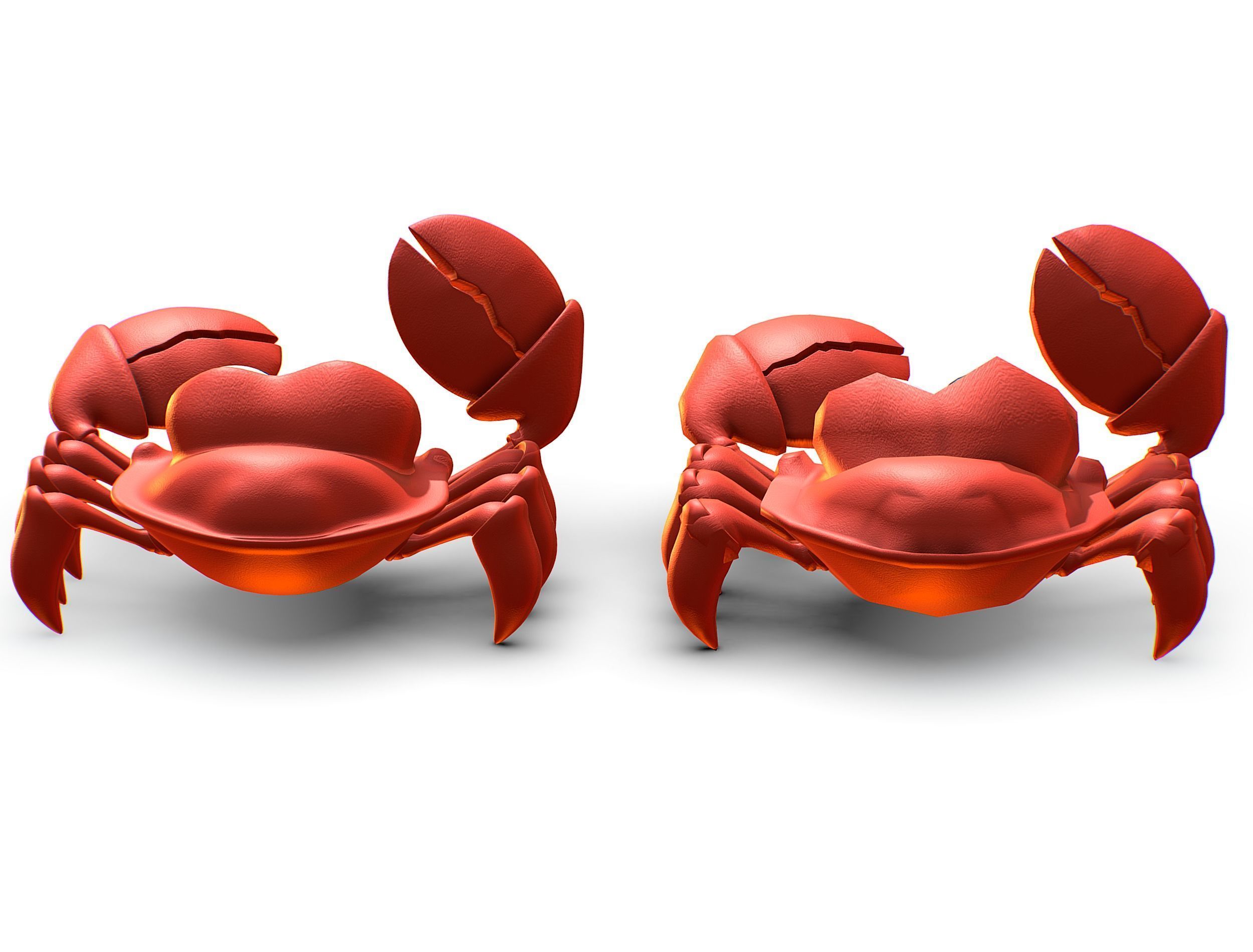 Hi-Poly Subdivision 3D Model Crab Low-poly 3D model_6