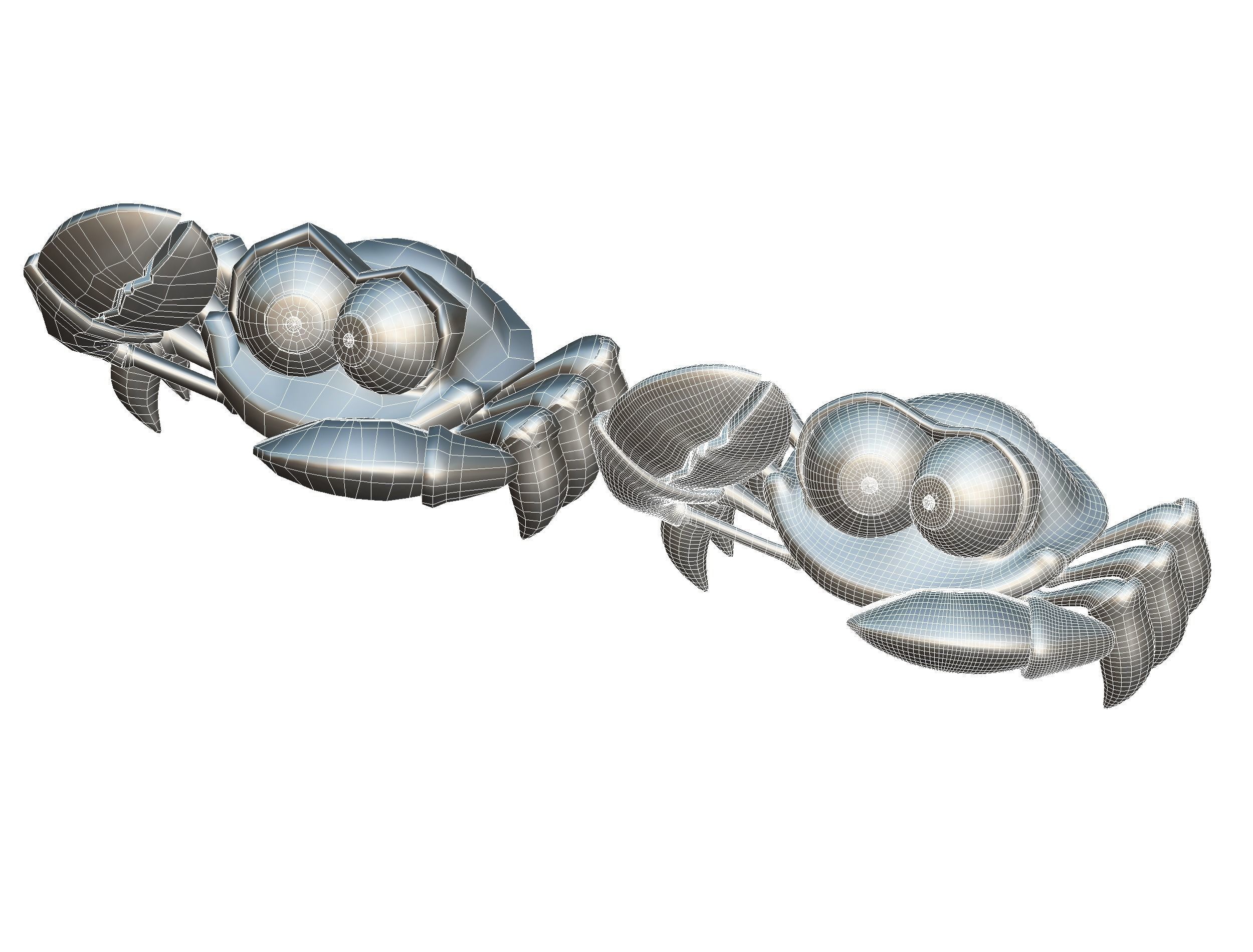 Hi-Poly Subdivision 3D Model Crab Low-poly 3D model_19