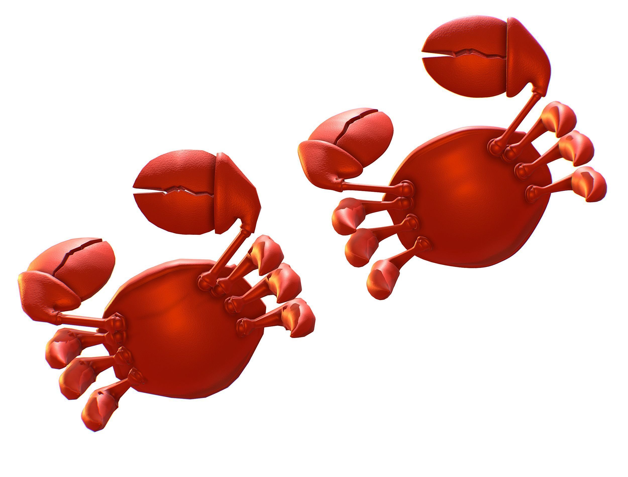 Hi-Poly Subdivision 3D Model Crab Low-poly 3D model_17