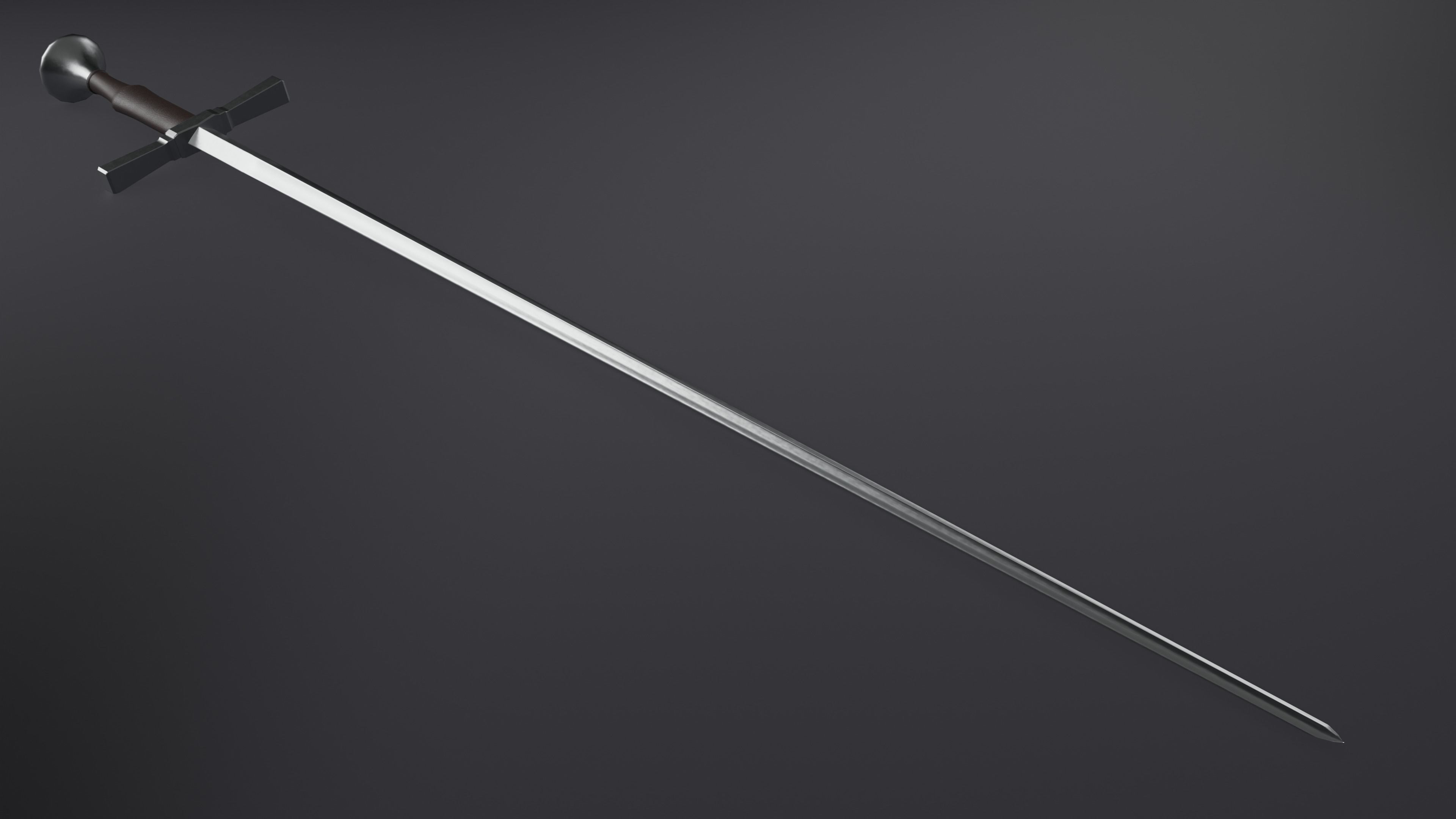 Estoc Thrusting Sword Low-poly 3D model_1