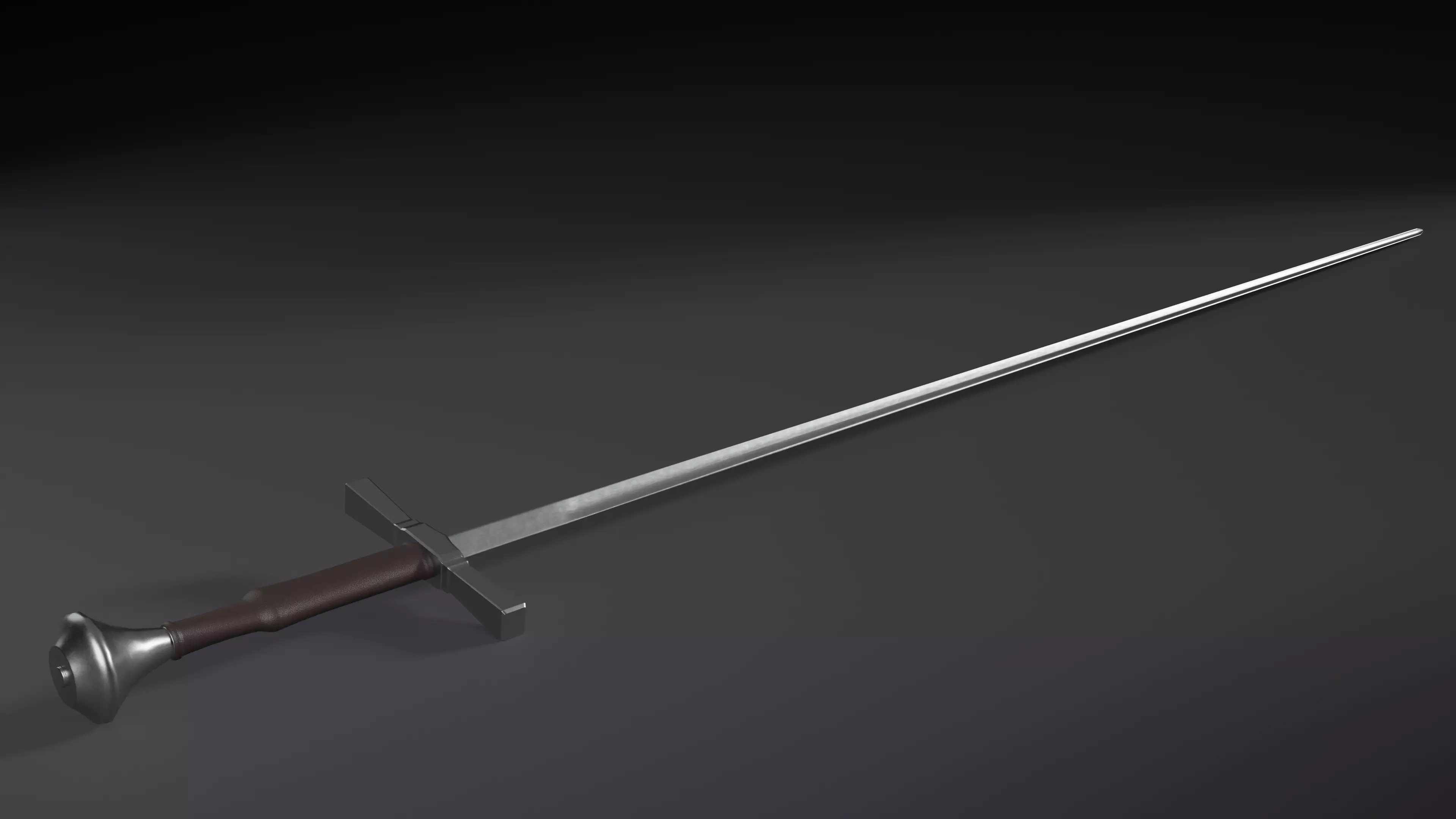 Estoc Thrusting Sword Low-poly 3D model_0