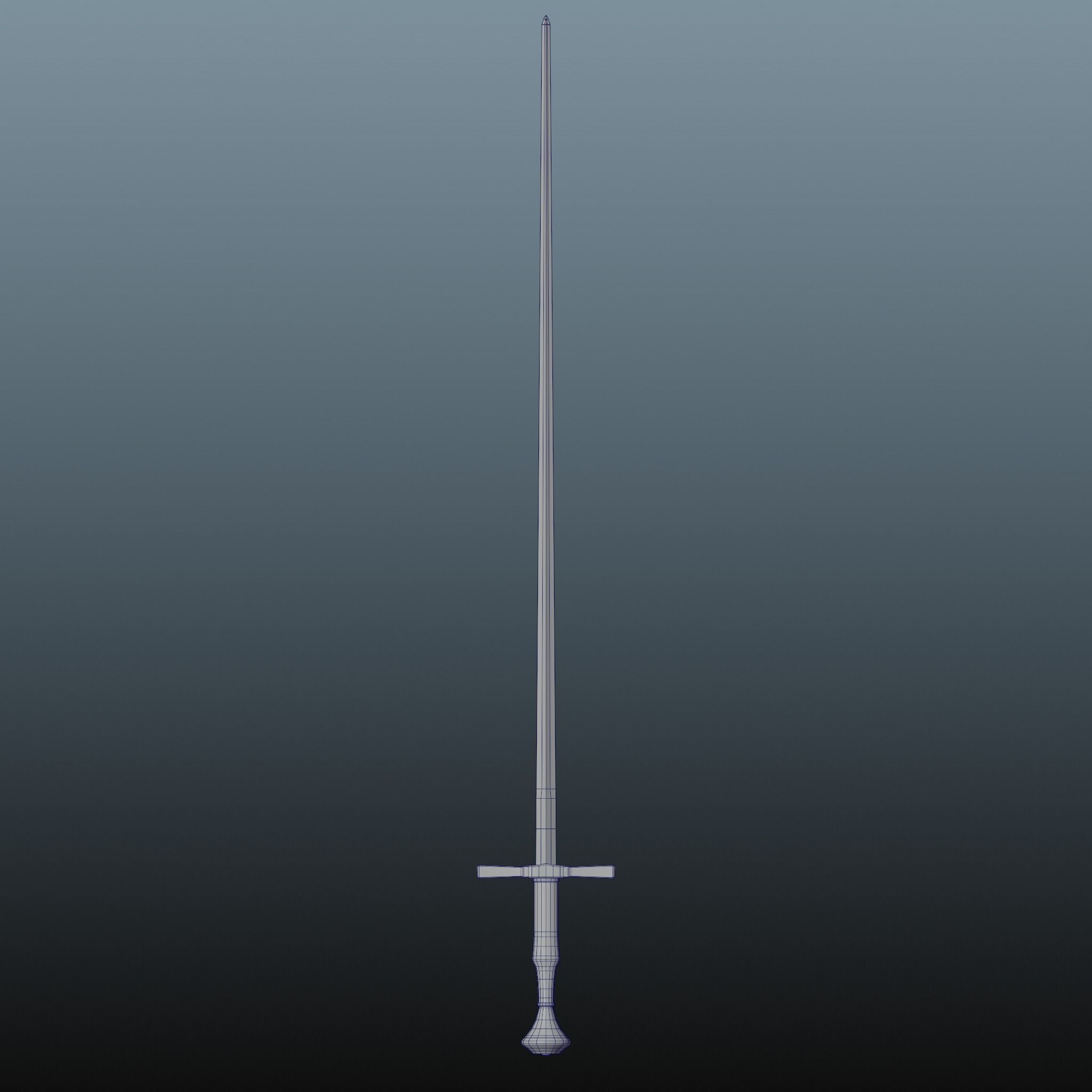 Estoc Thrusting Sword Low-poly 3D model_4
