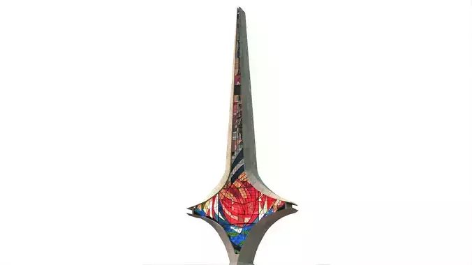 Damascene Sword Monument Damascus Syria 3D model