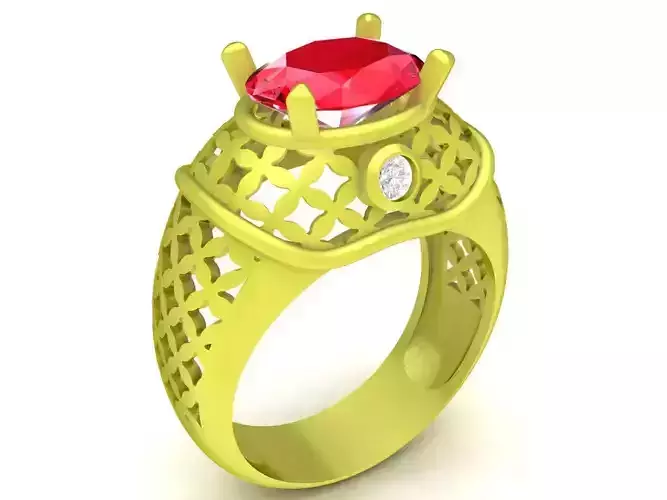 luxury oval diamond korean men ring 4018